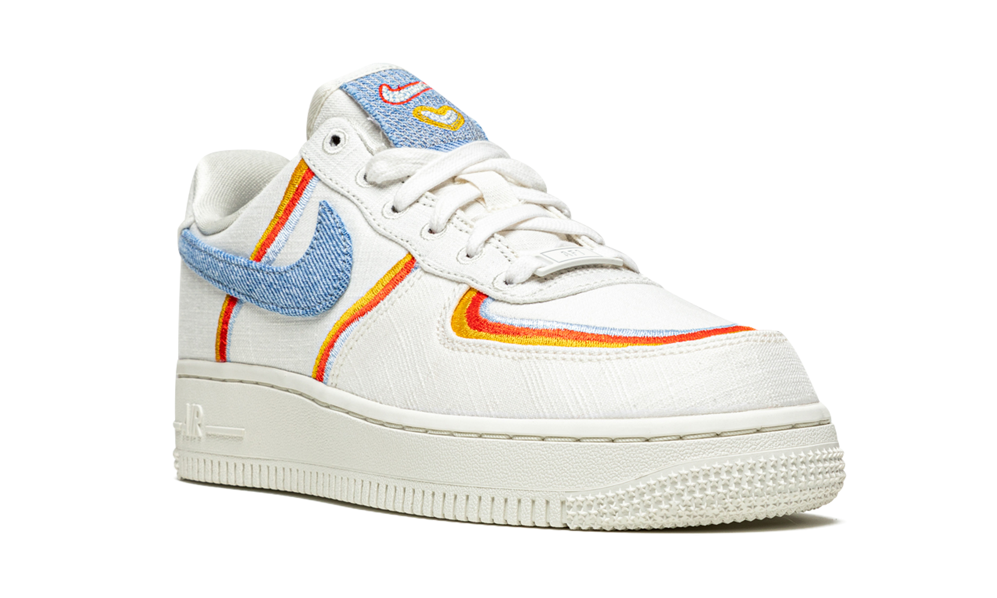 nike air force 1 low sail denim swoosh women s+DJ4655-133+diagnol right view