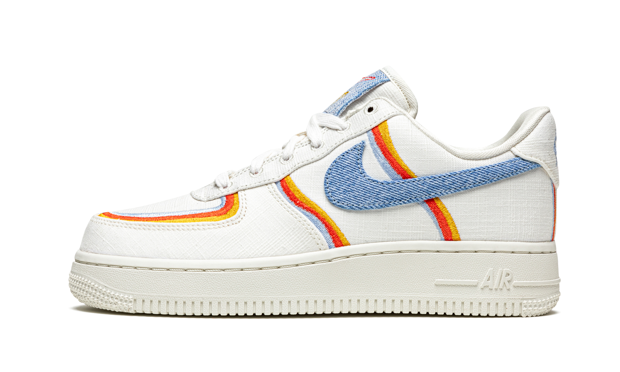 nike air force 1 low sail denim swoosh women s+DJ4655-133+diagnol right view 1