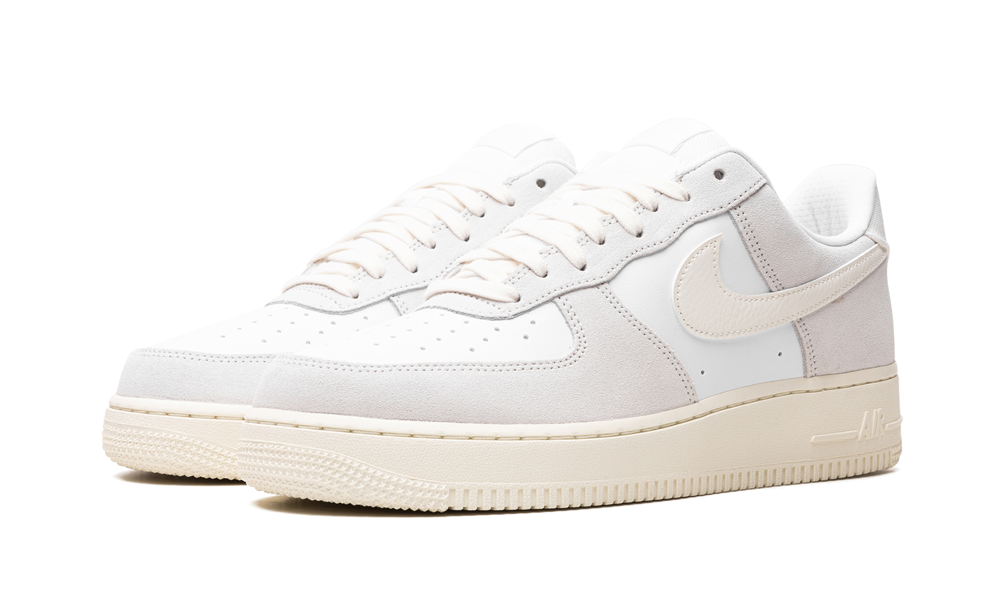nike air force 1 low sail platinum tint+CW7584-100+diagnol left view