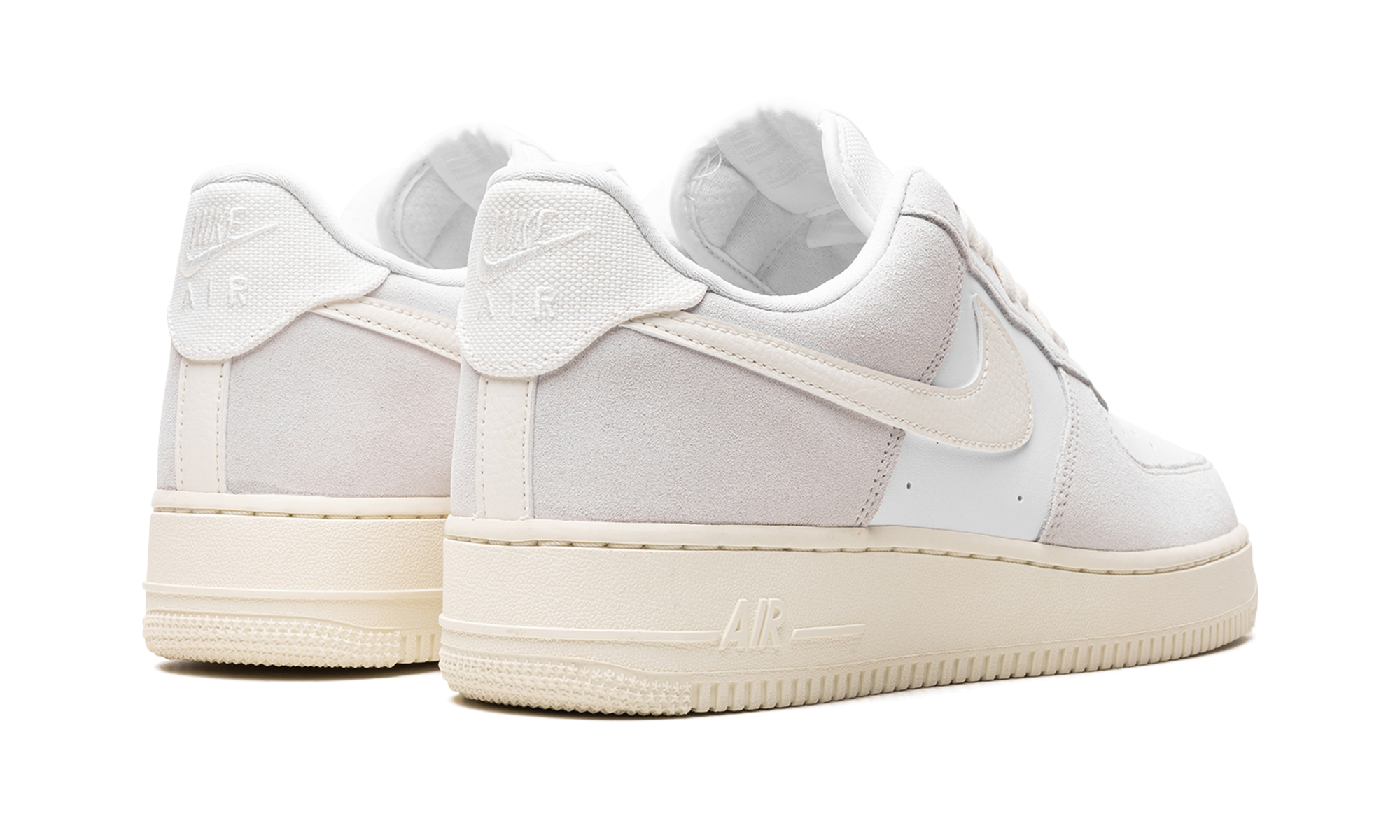 nike air force 1 low sail platinum tint+CW7584-100+diagnol right behind view
