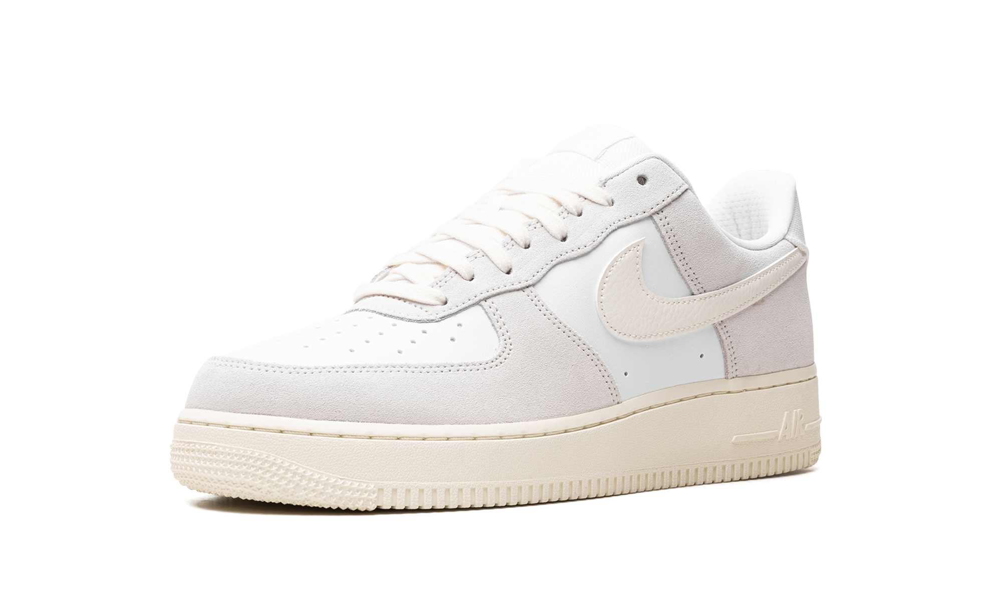 nike air force 1 low sail platinum tint+CW7584-100+left diagnol single view