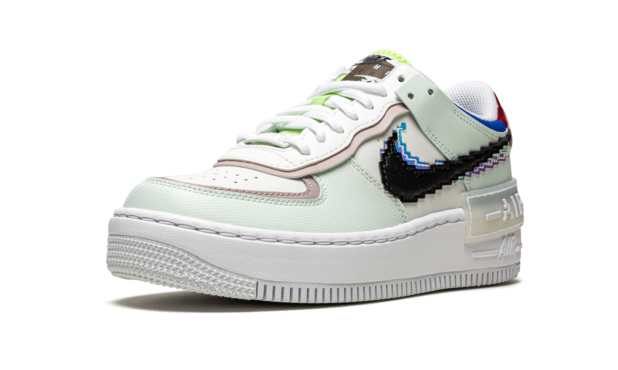 nike air force 1 low shadow 8 bit barely green women s+CV8480-300+left diagnol single view