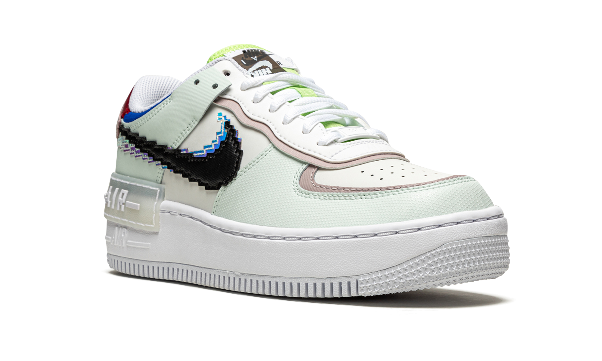 nike air force 1 low shadow 8 bit barely green women s+CV8480-300+diagnol right view