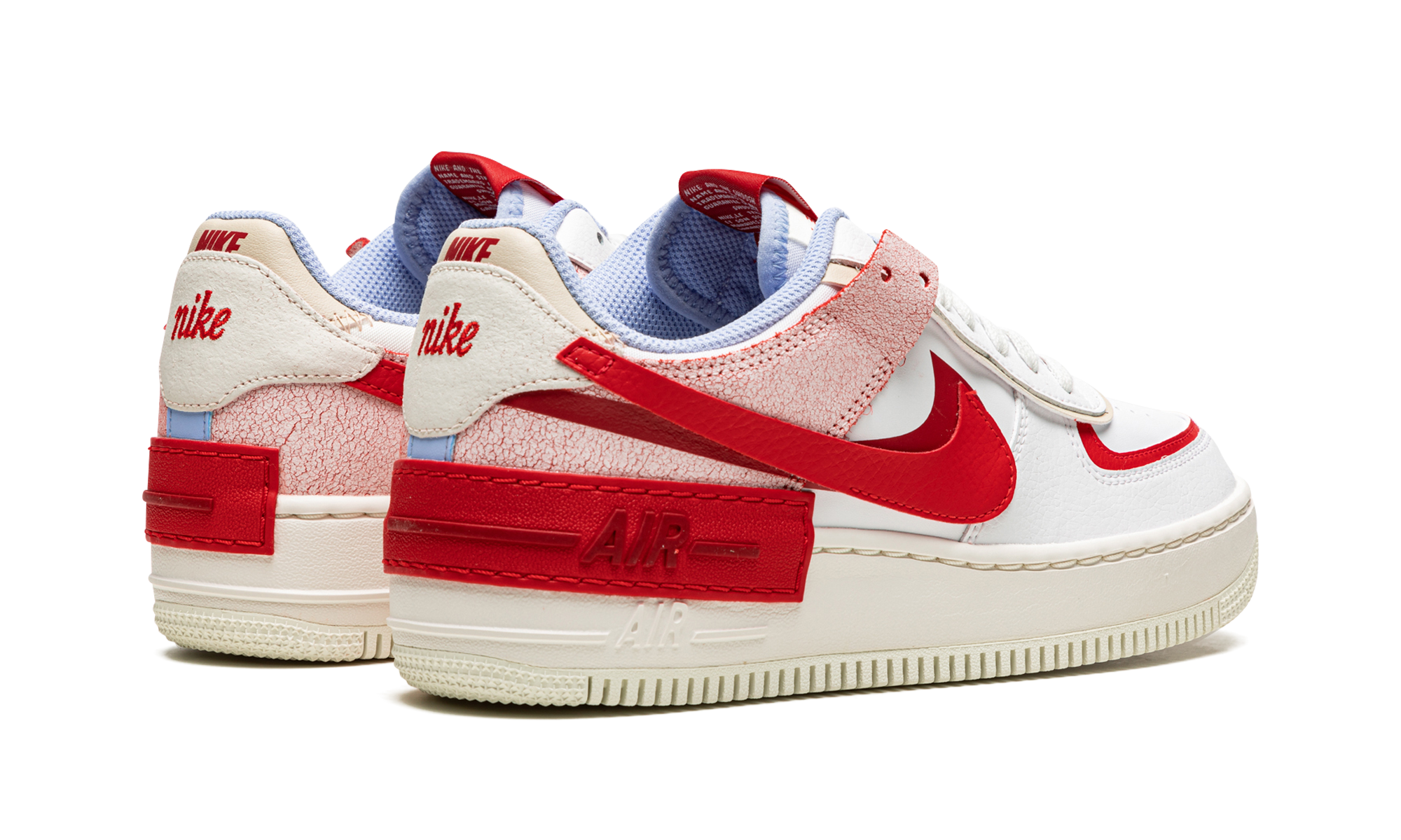 nike air force 1 low shadow cracked leather women s+CI0919-108+diagnol right behind view