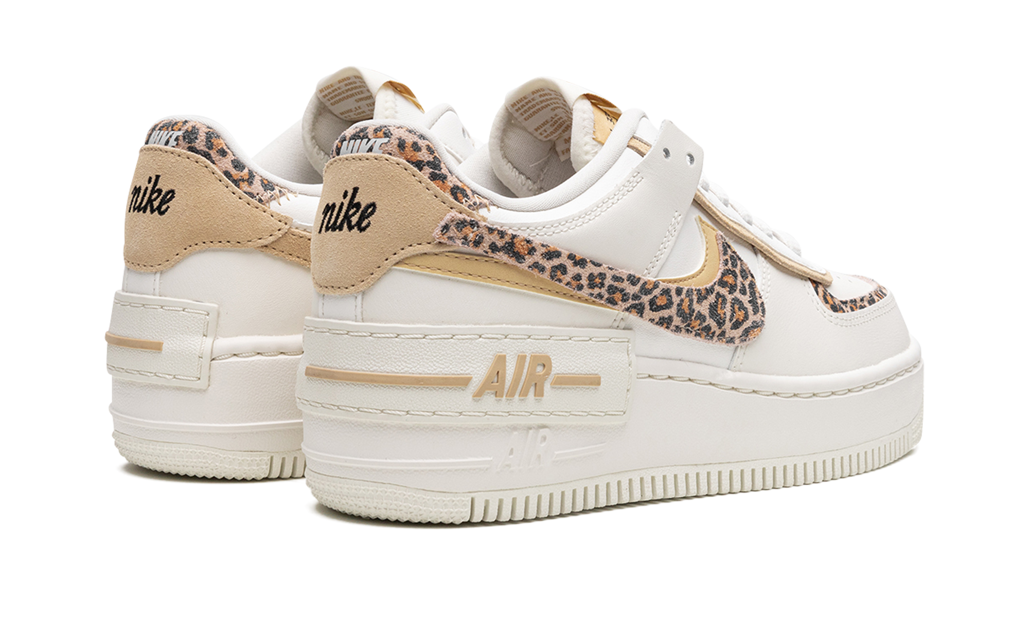 nike air force 1 low shadow leopard women s+CI0919-120+diagnol right behind view