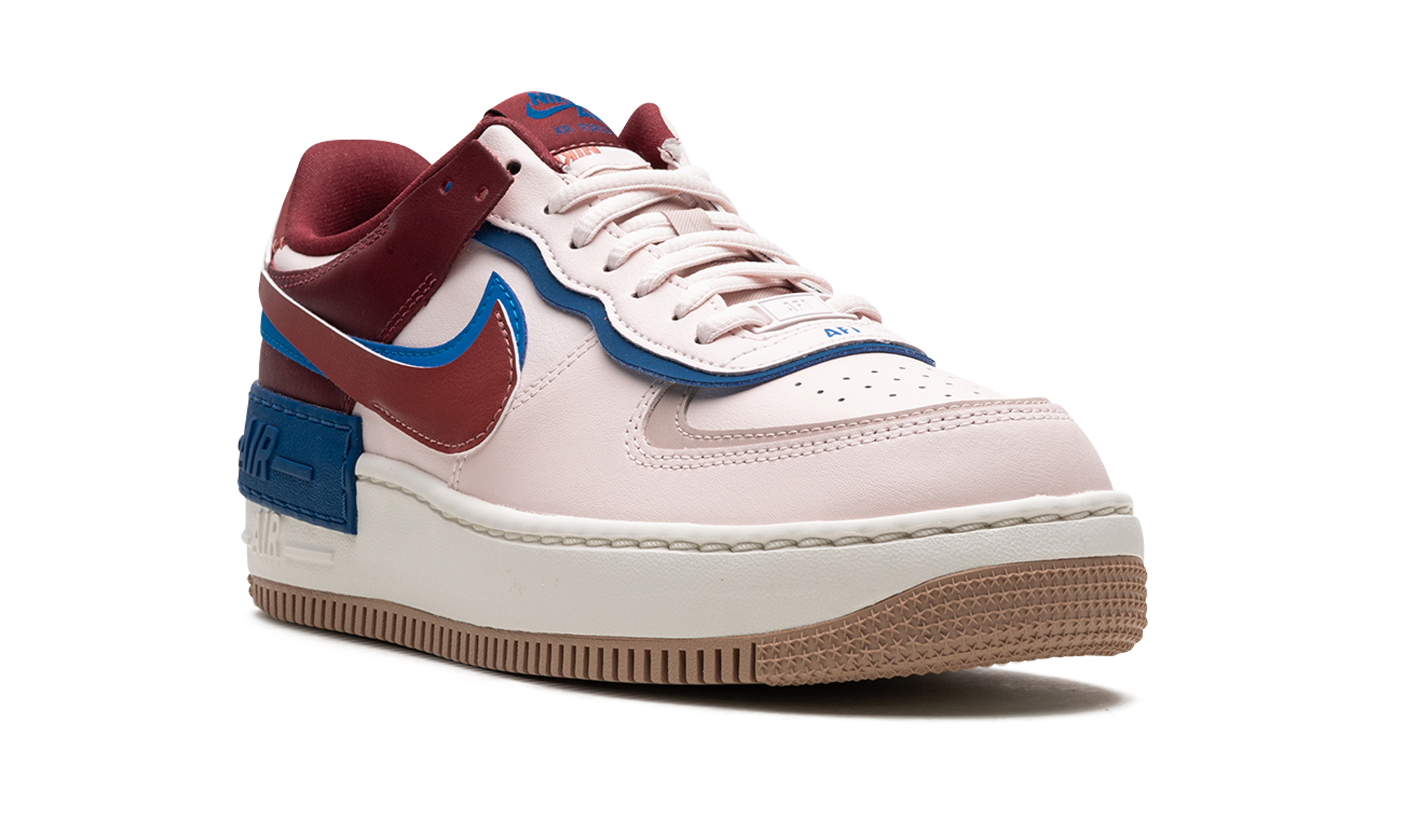 nike air force 1 low shadow light soft pink team red blue women s+CI0919-601+diagnol right view