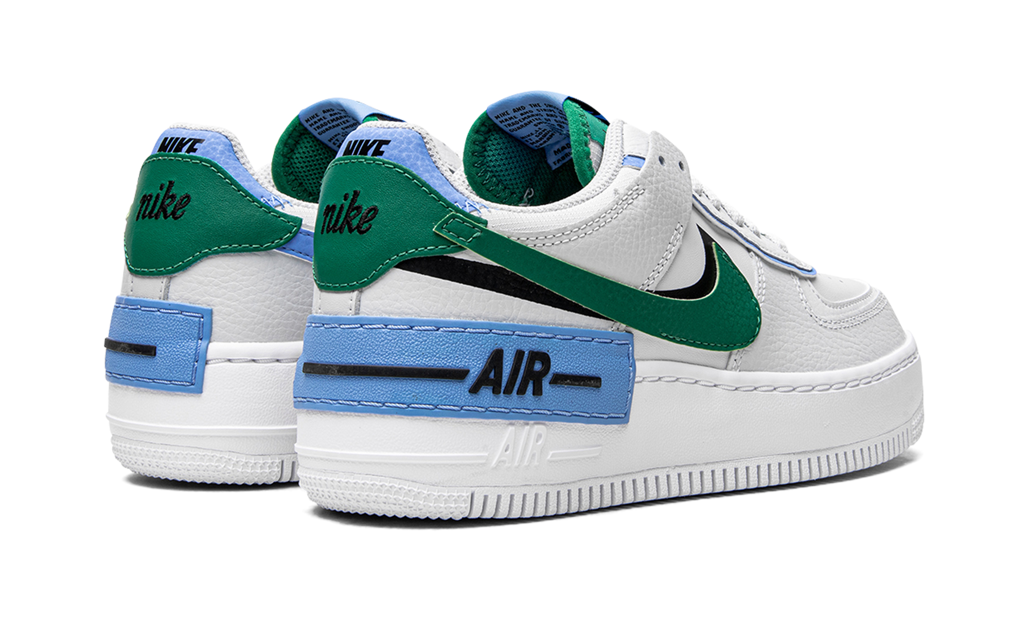 nike air force 1 low shadow malachite women s+CI0919-004+diagnol right behind view