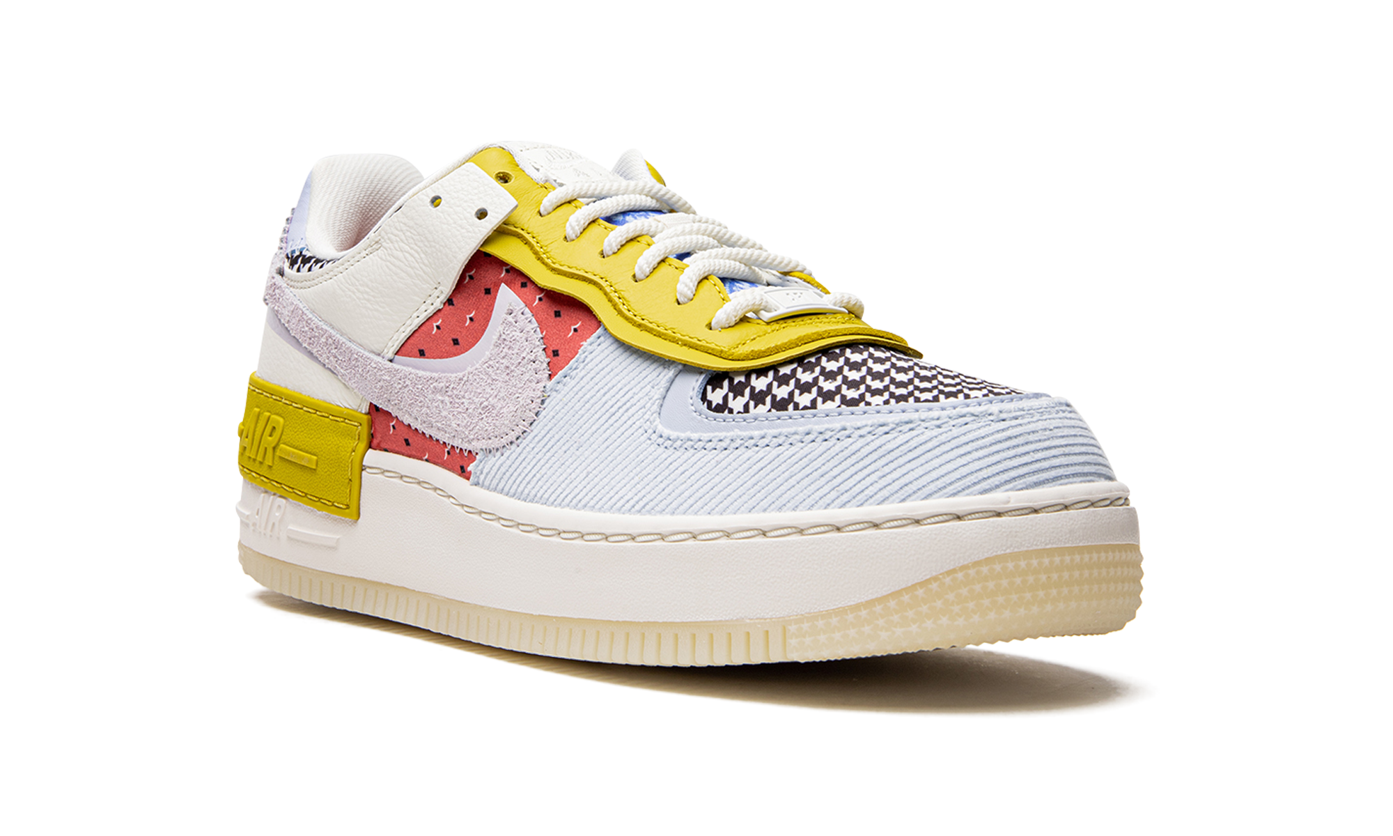 nike air force 1 low shadow multi print houndstooth women s+DM8076-100+diagnol right view