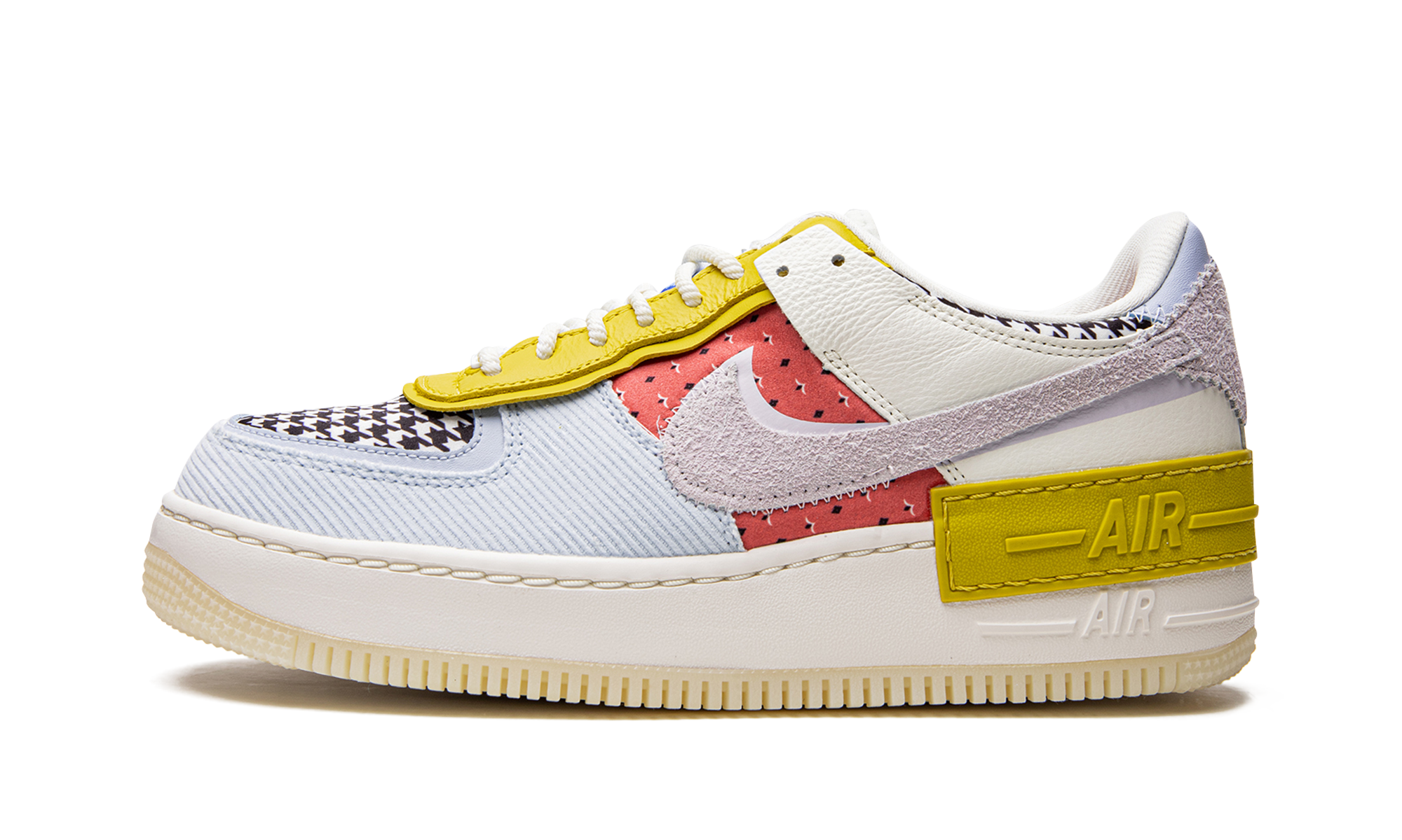 nike air force 1 low shadow multi print houndstooth women s+DM8076-100+diagnol right view 1