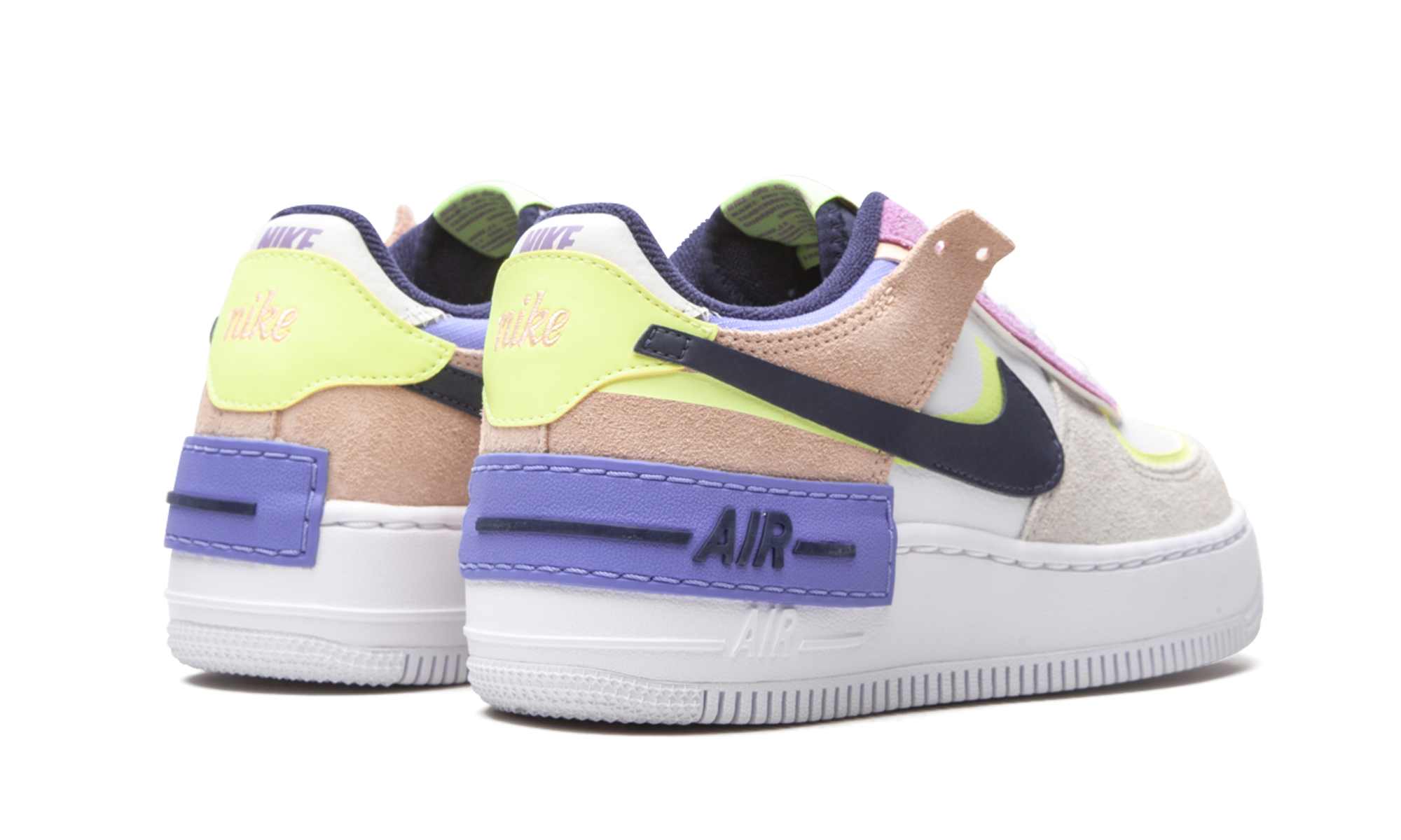 nike air force 1 low shadow photon dust crimson tint women s+CU8591-001+diagnol right behind view