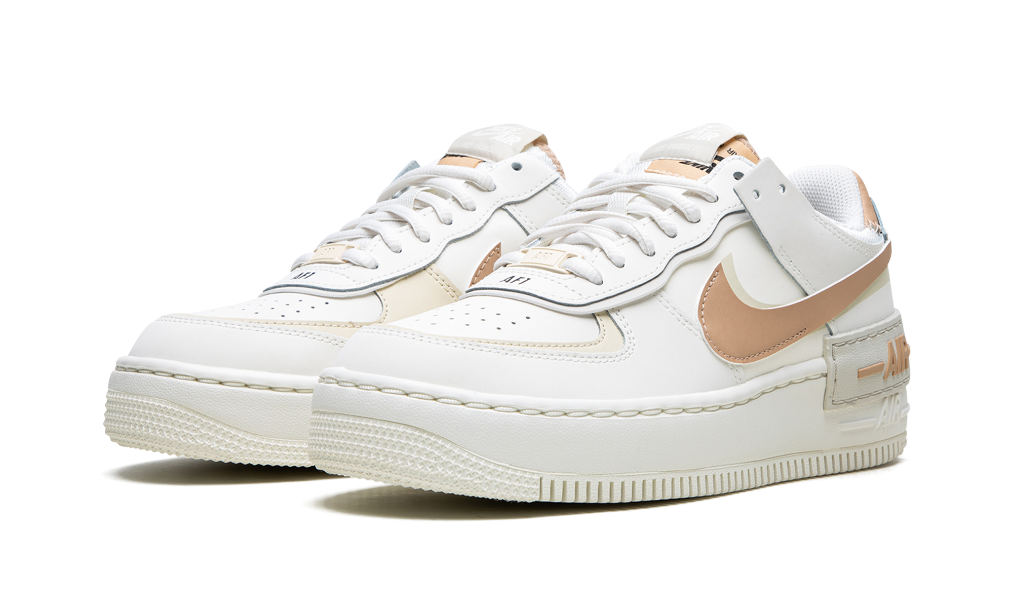 nike air force 1 low shadow sail fossil light bone+CI0919-116+diagnol left view