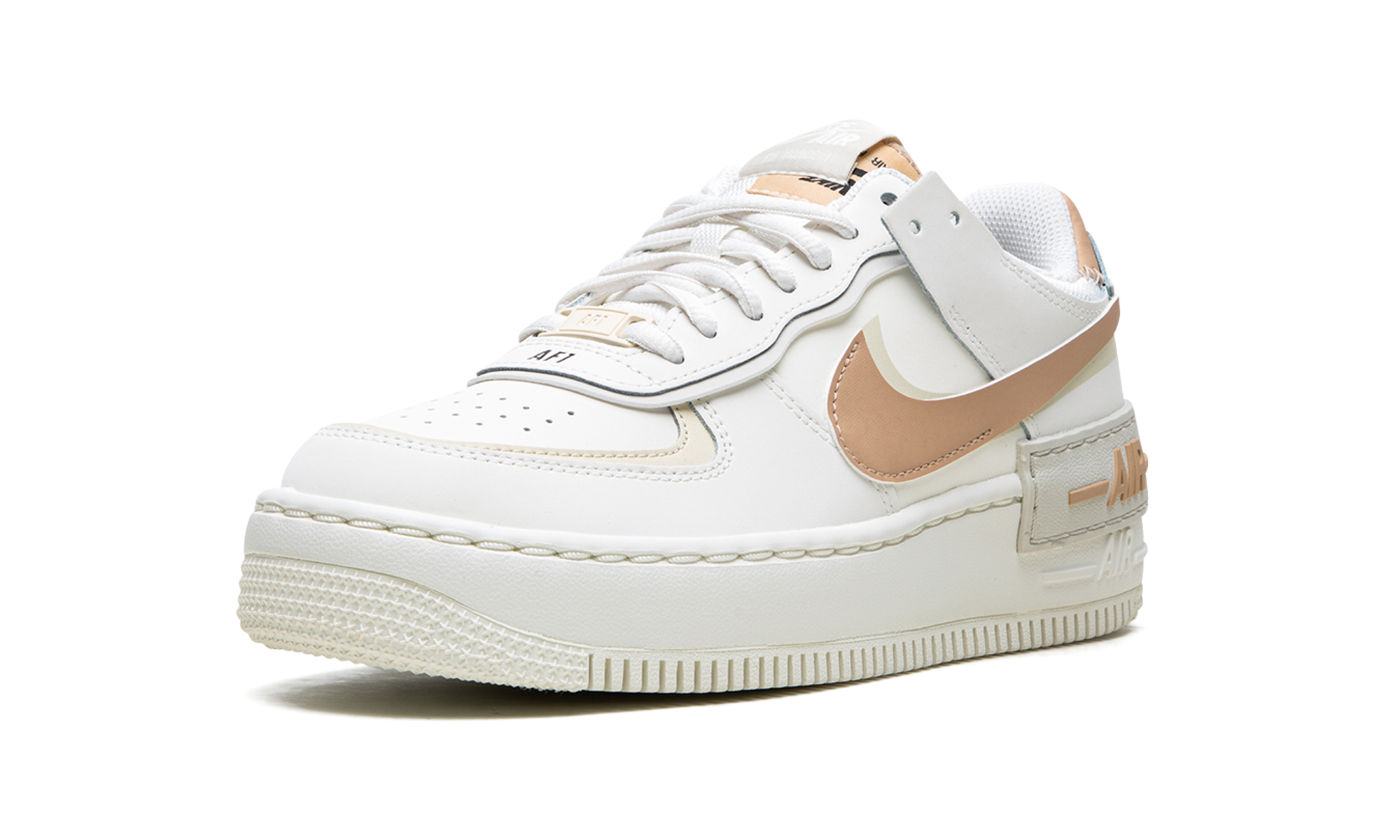 nike air force 1 low shadow sail fossil light bone+CI0919-116+left diagnol single view