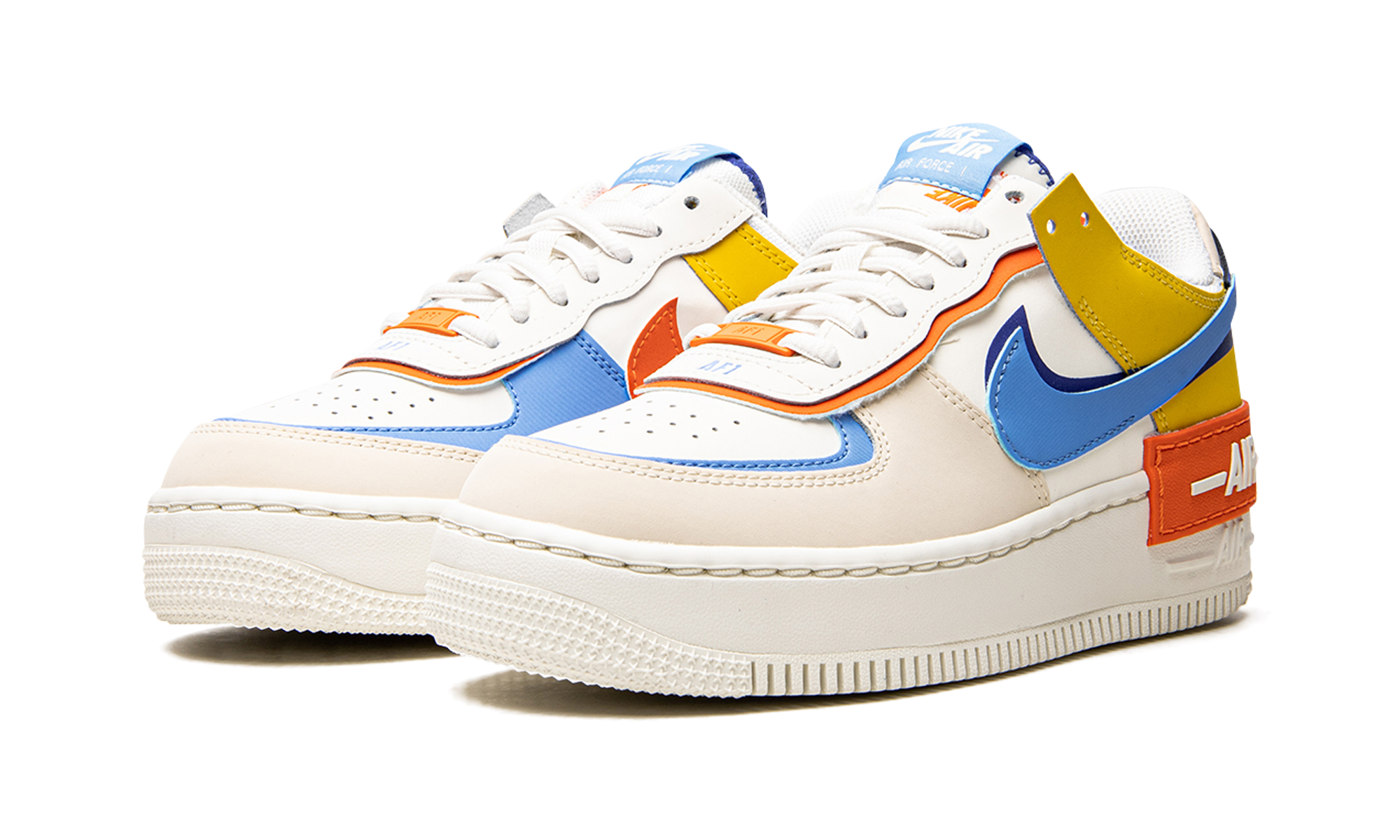 nike air force 1 low shadow sail game royal rush orange university blue women s+CI0919-115+diagnol left view
