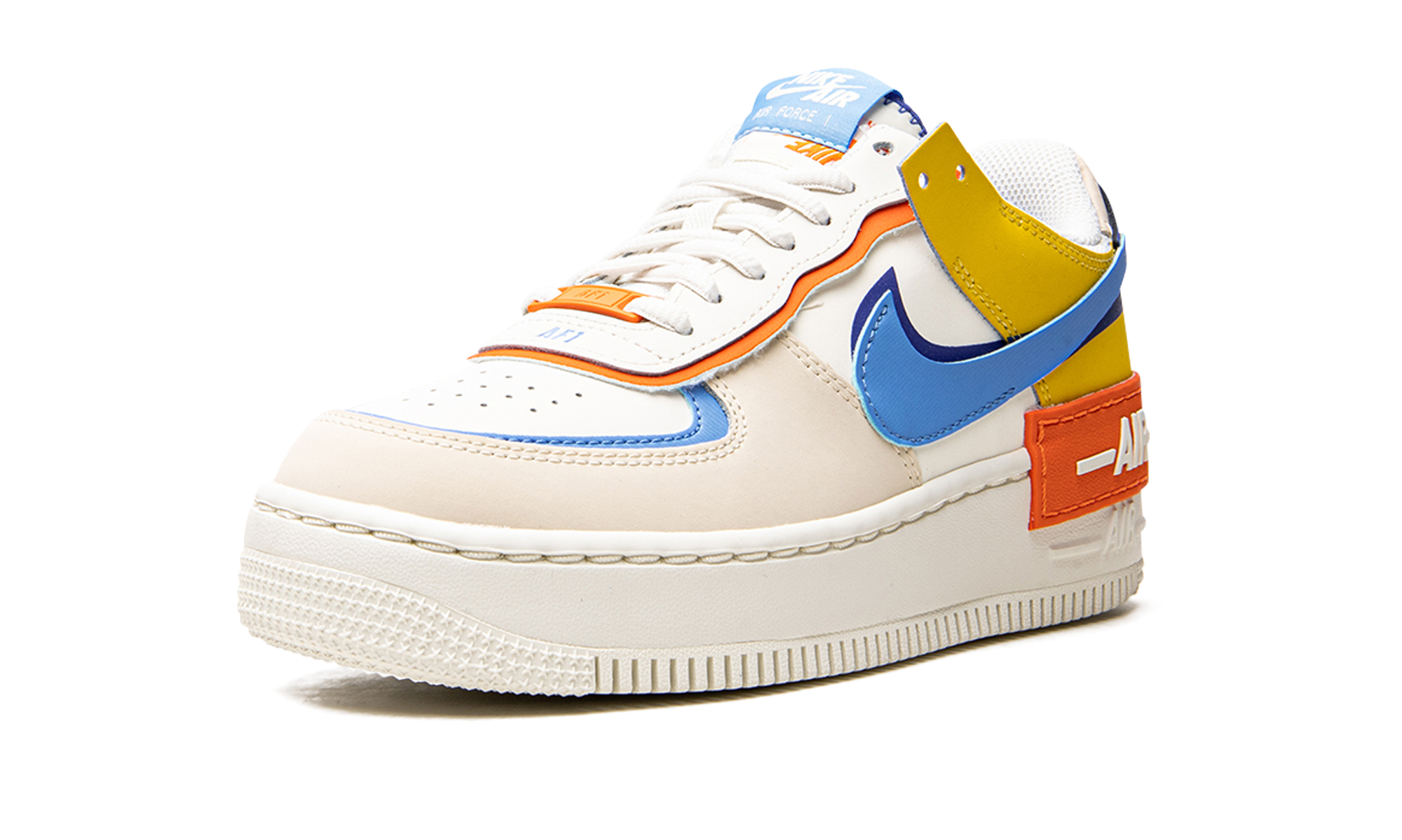 nike air force 1 low shadow sail game royal rush orange university blue women s+CI0919-115+left diagnol single view