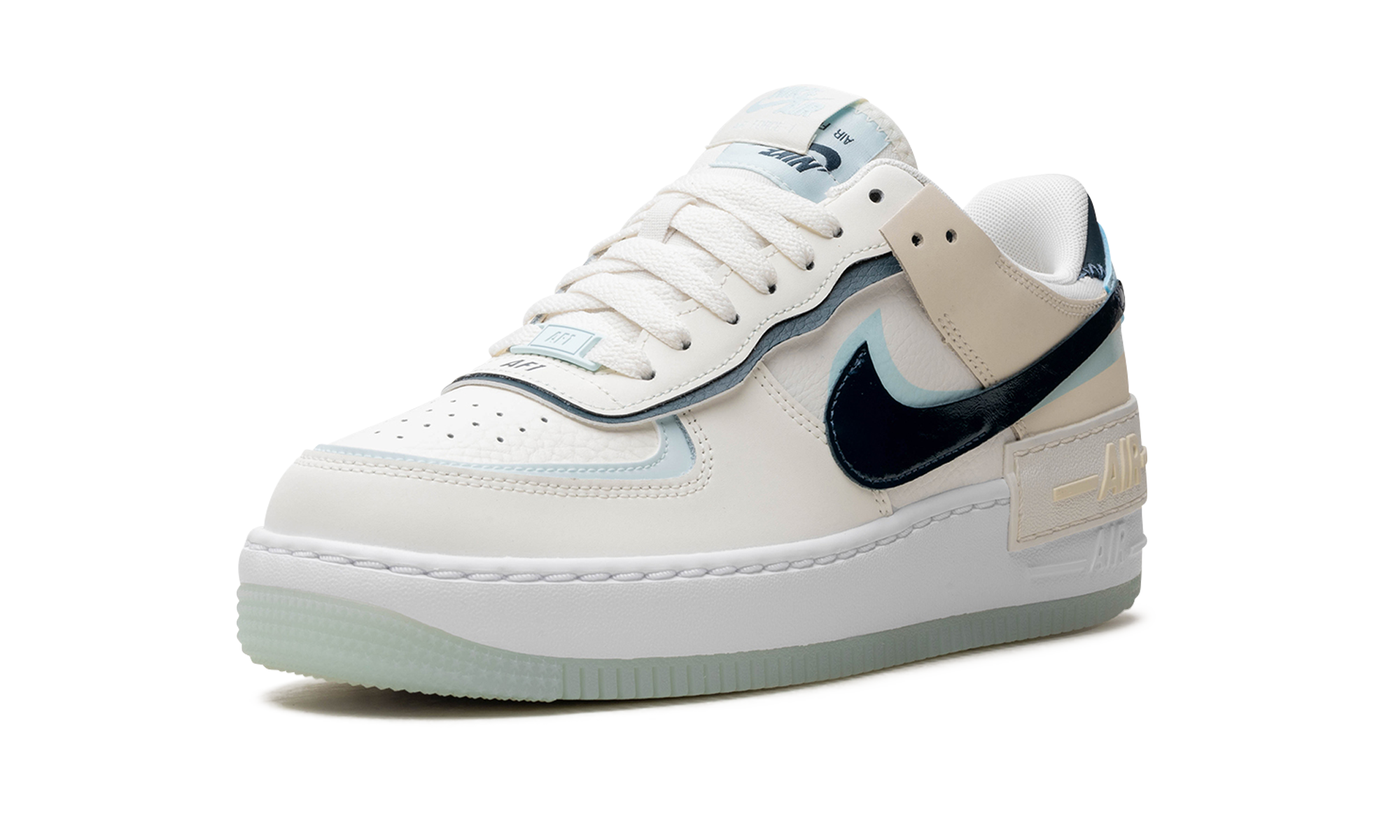 nike air force 1 low shadow sail glacier blue women s+DZ1847-107+left diagnol single view