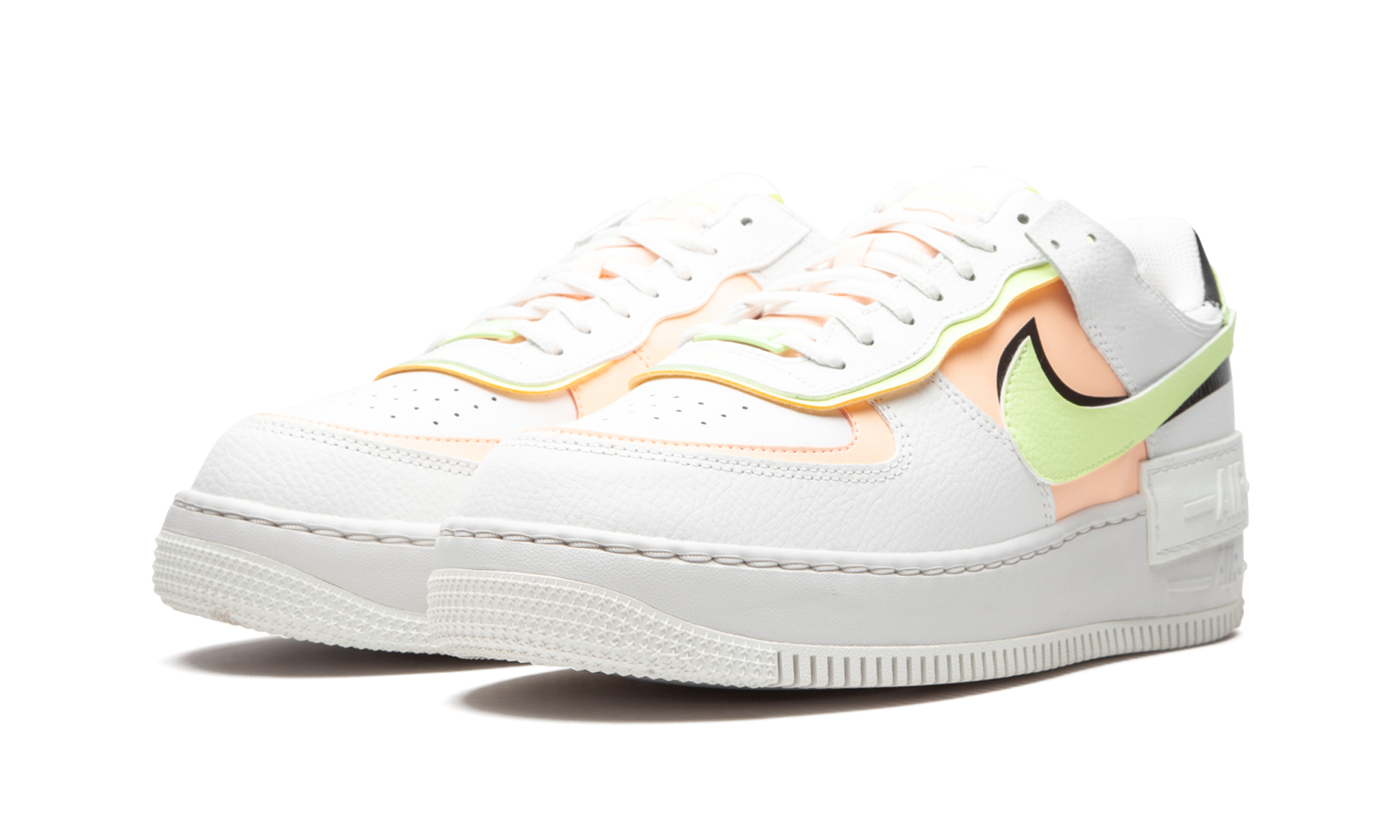 nike air force 1 low shadow summit white barely volt crimson tint women s+CI0919-107+diagnol left view