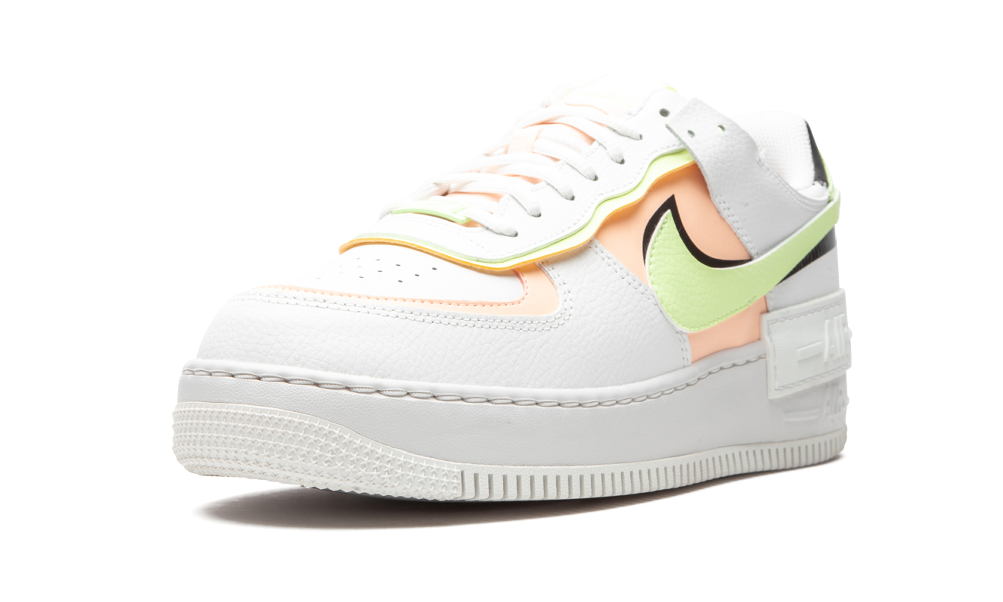 nike air force 1 low shadow summit white barely volt crimson tint women s+CI0919-107+left diagnol single view