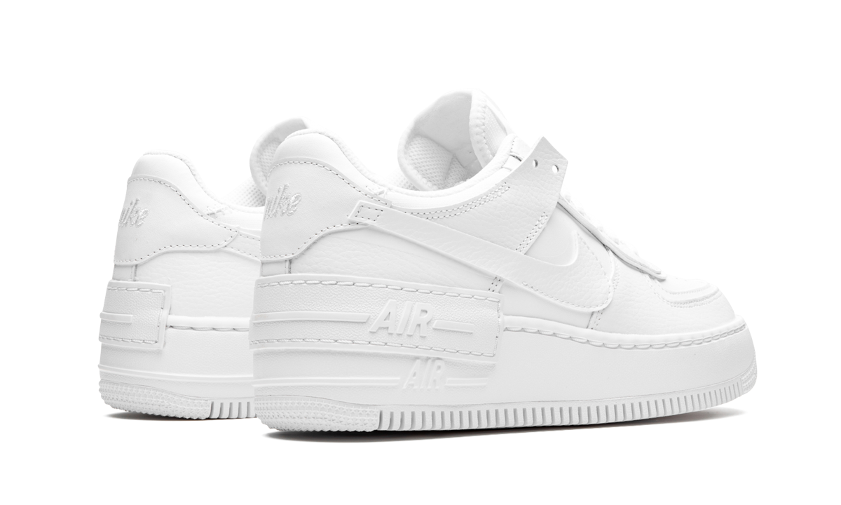 nike air force 1 low shadow triple white women s+CI0919-100+diagnol right behind view