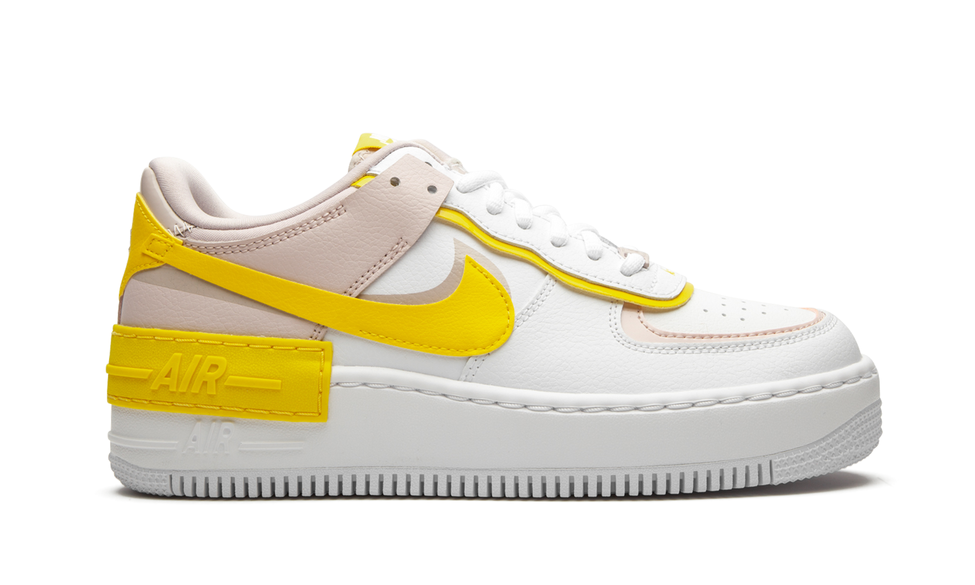 nike air force 1 low shadow white barely rose speed yellow women s+CJ1641-102+right view