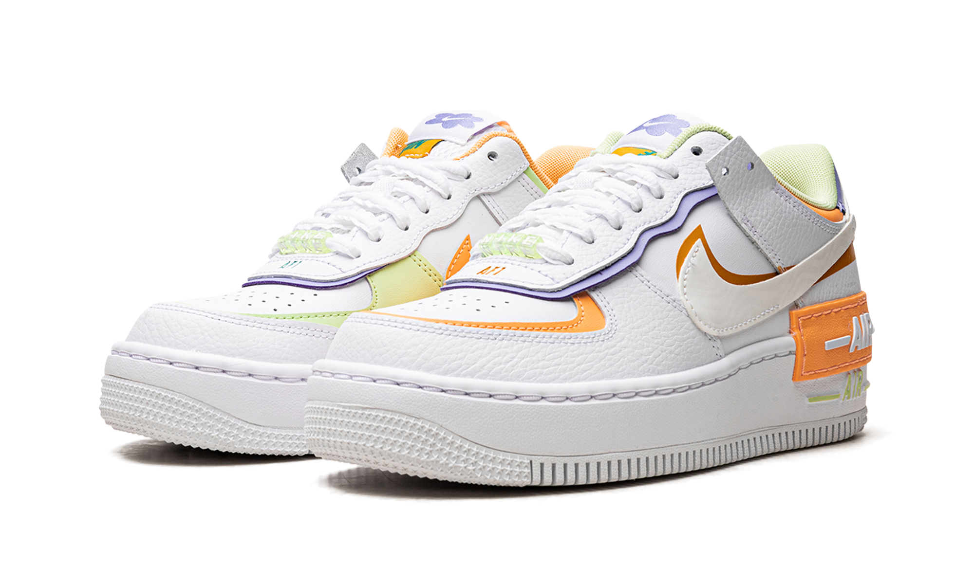 nike air force 1 low shadow white peach cream lime women s+DX3718-100+diagnol left view