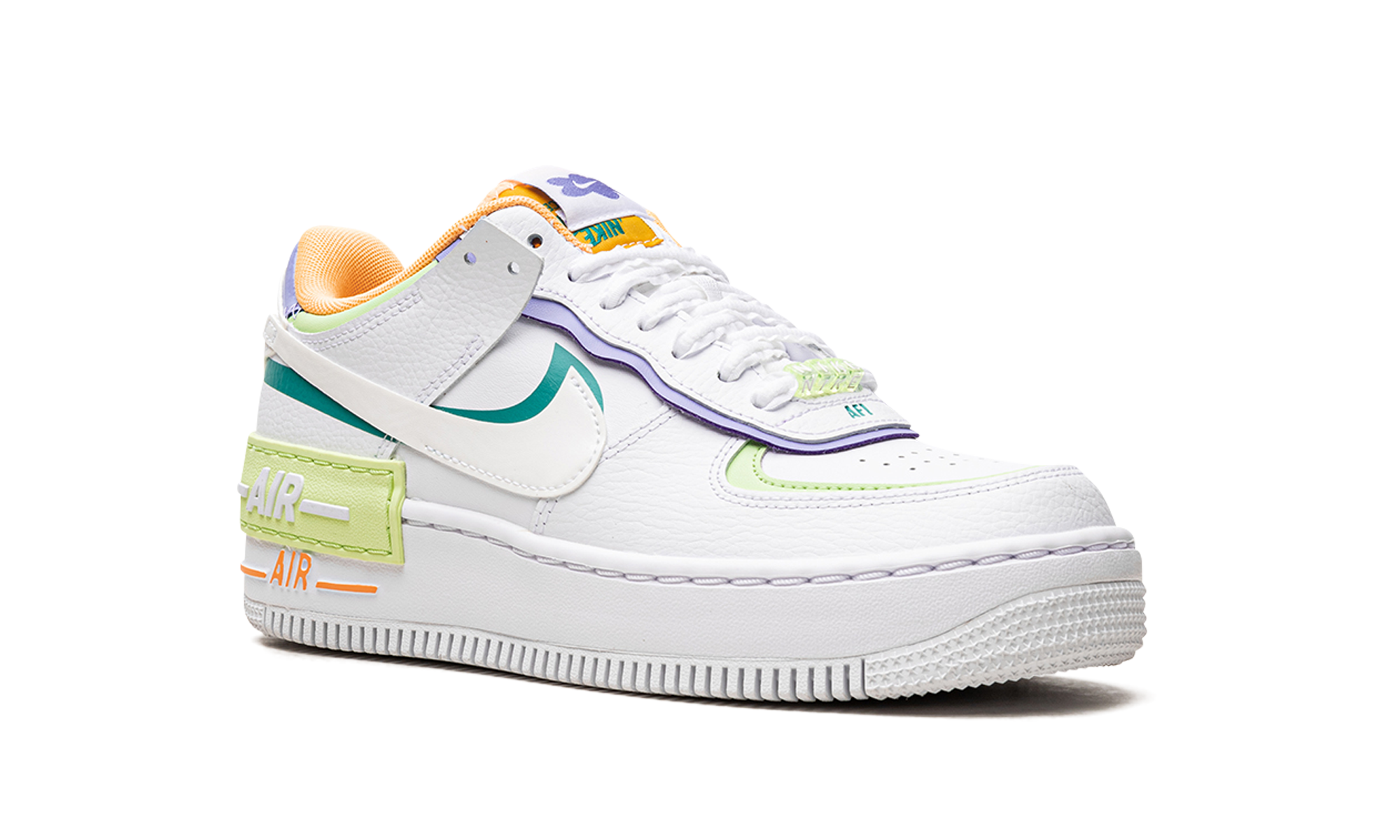 nike air force 1 low shadow white peach cream lime women s+DX3718-100+diagnol right view