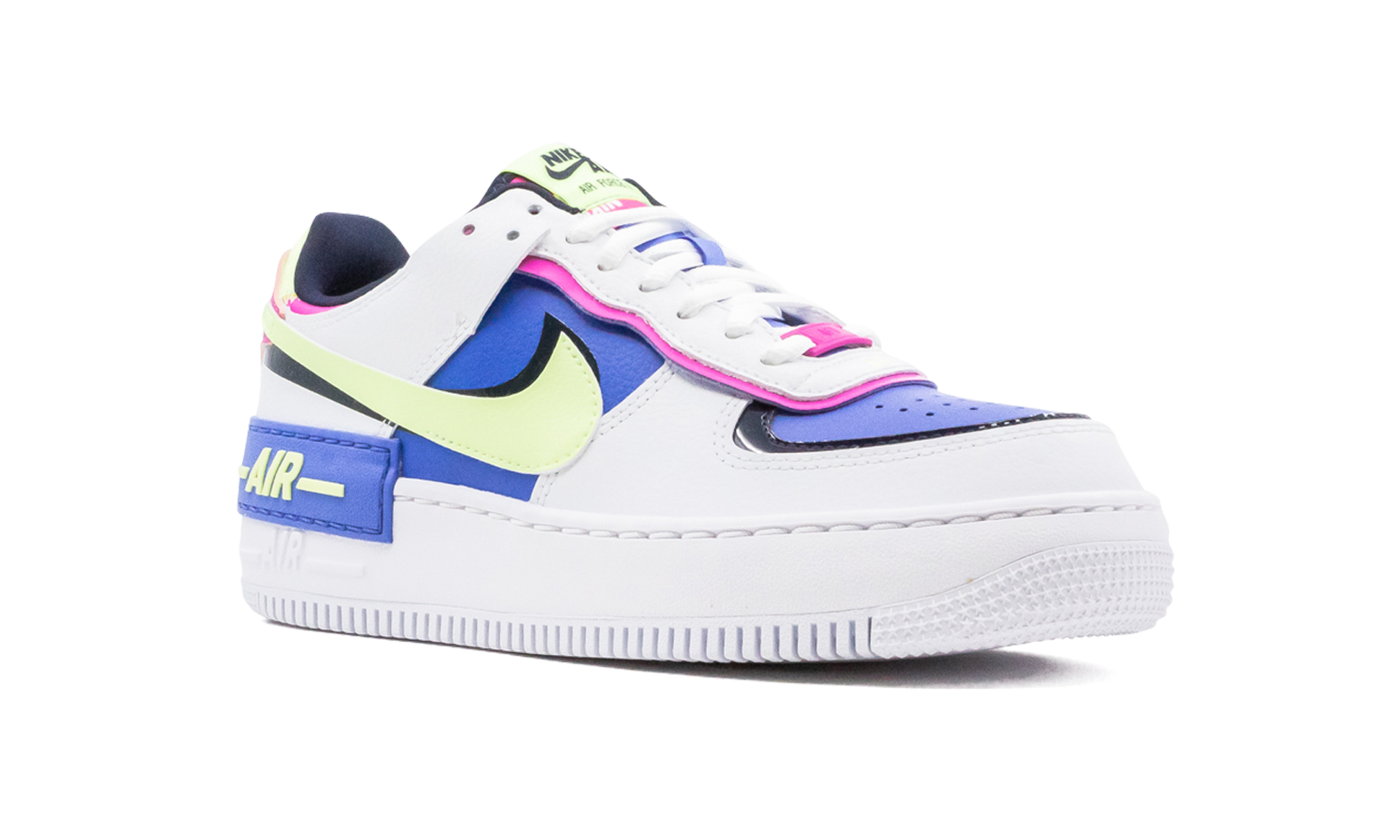 nike air force 1 low shadow white sapphire barely volt women s+CJ1641-100+diagnol right view