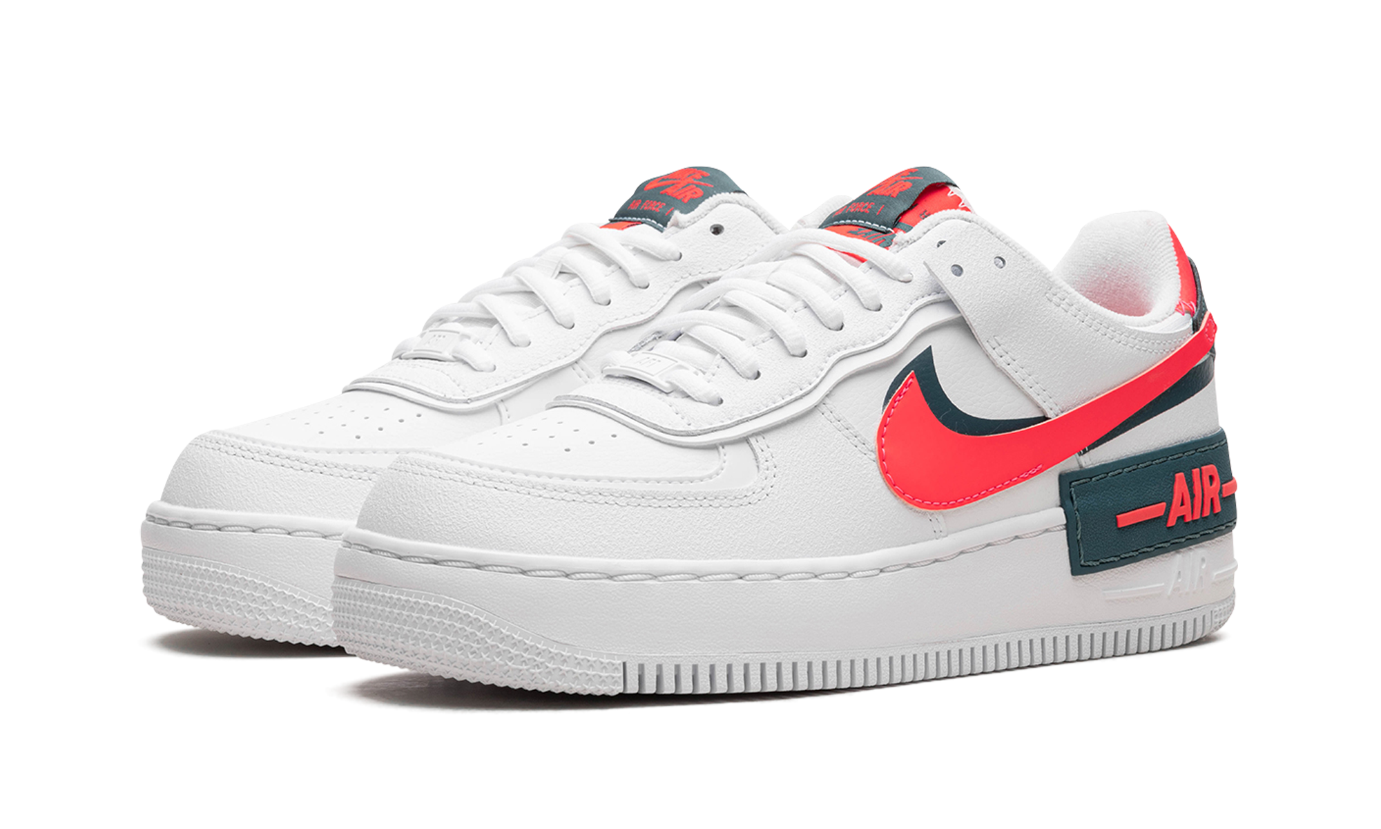 nike air force 1 low shadow white solar red women s+DB3902-100+diagnol left view