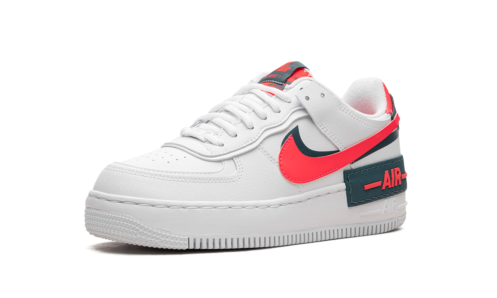 nike air force 1 low shadow white solar red women s+DB3902-100+left diagnol single view