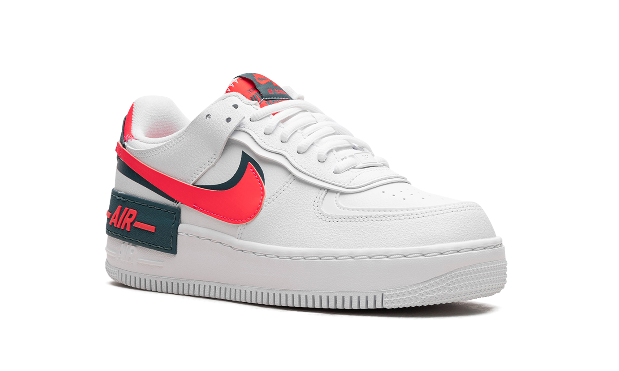 nike air force 1 low shadow white solar red women s+DB3902-100+diagnol right view