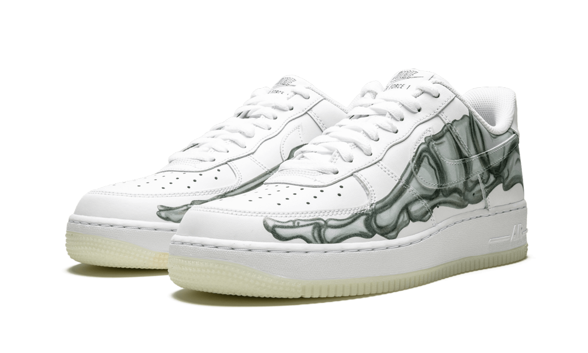 nike air force 1 low skeleton halloween 2018+BQ7541-100+diagnol left view