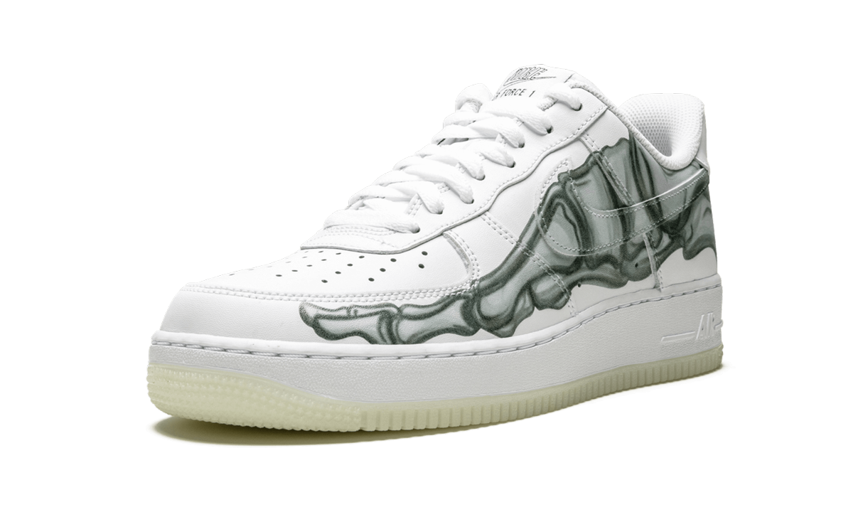 nike air force 1 low skeleton halloween 2018+BQ7541-100+left diagnol single view