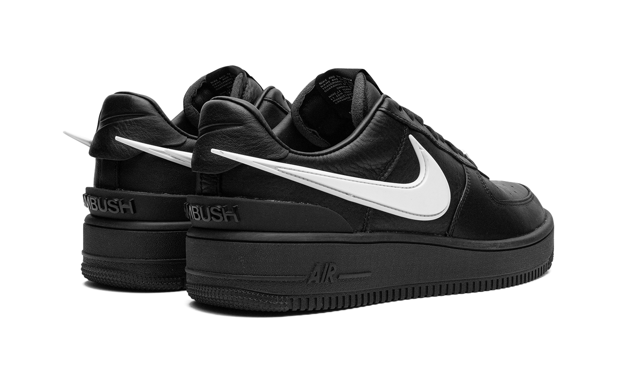 nike air force 1 low sp ambush black+DV3464-001+diagnol right behind view