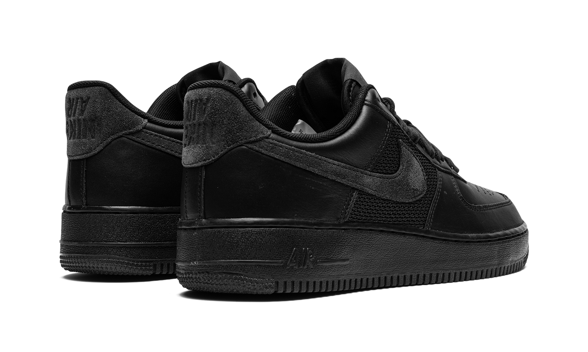 nike air force 1 low sp slam jam black+DX5590-001+diagnol right behind view