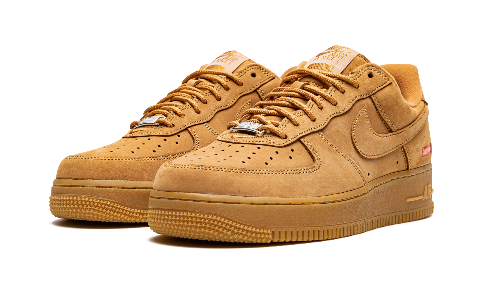 nike air force 1 low sp supreme wheat+DN1555-200+diagnol left view