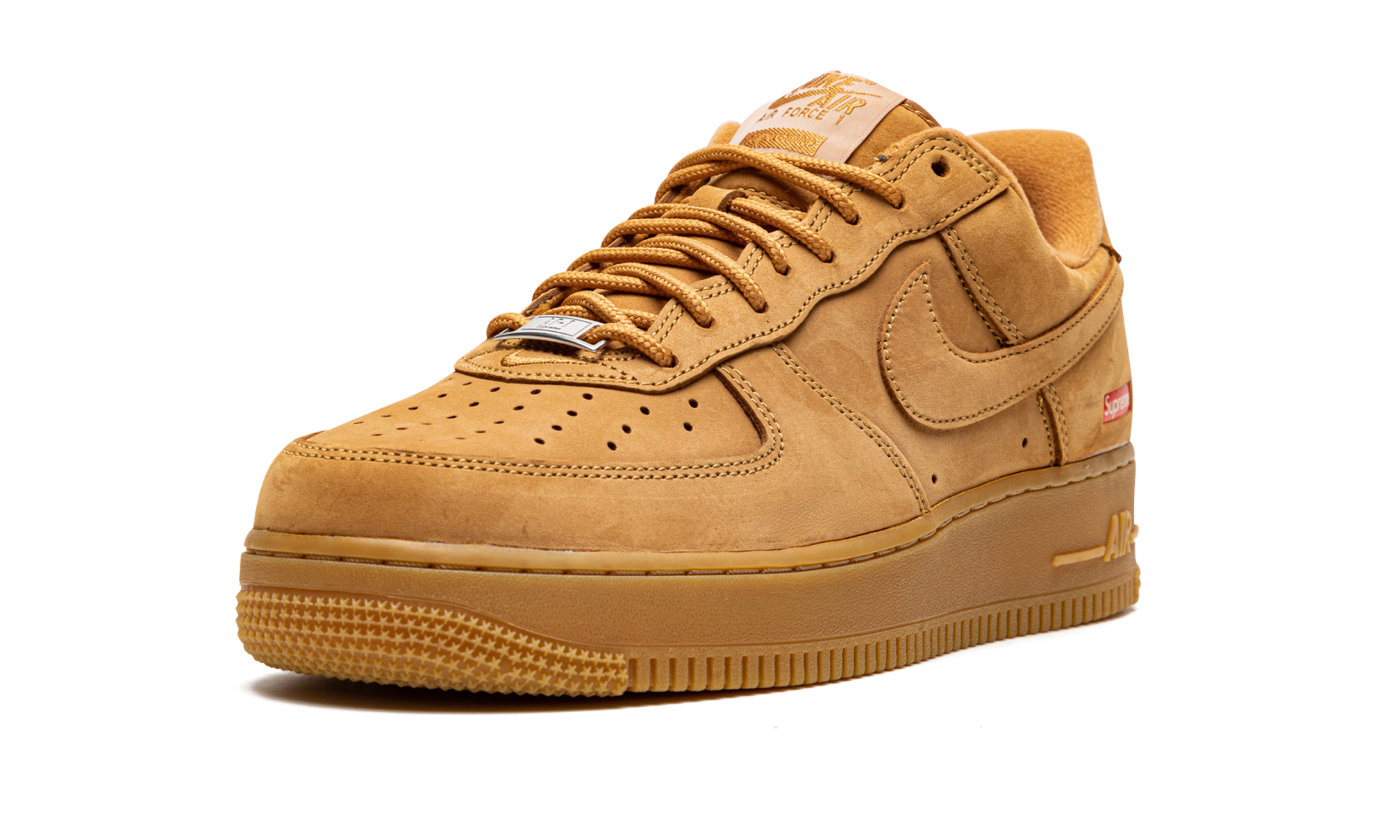 nike air force 1 low sp supreme wheat+DN1555-200+left diagnol single view