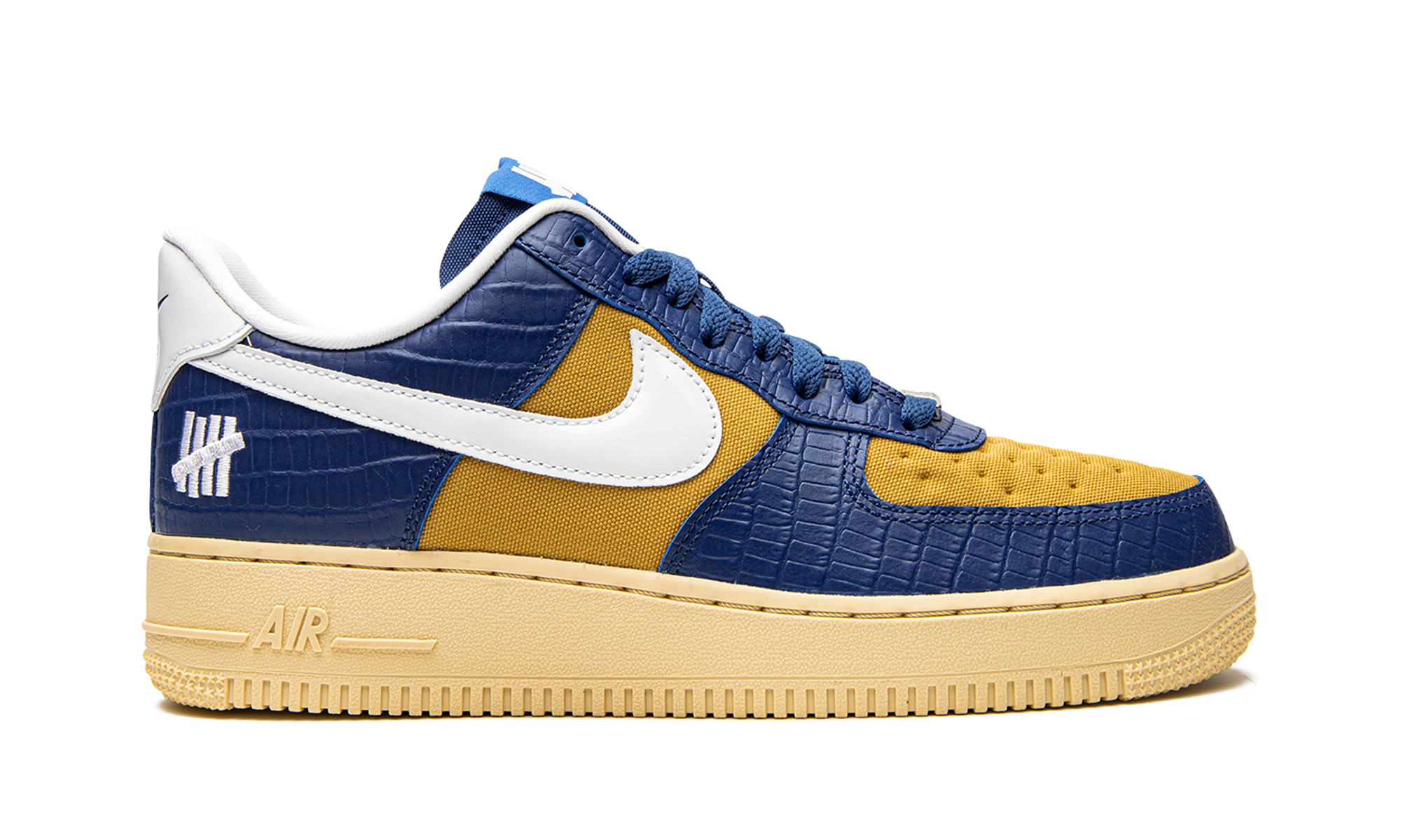 nike air force 1 low sp undefeated 5 on it blue yellow croc+DM8462-400+right view