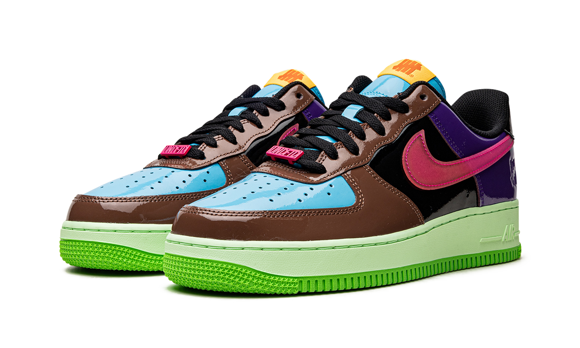 nike air force 1 low sp undefeated multi patent pink prime+DV5255-200+diagnol left view