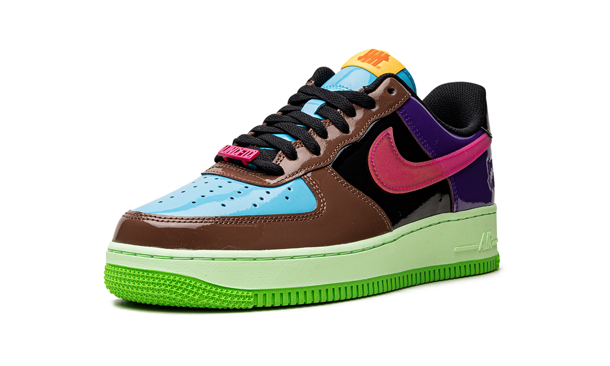 nike air force 1 low sp undefeated multi patent pink prime+DV5255-200+left diagnol single view