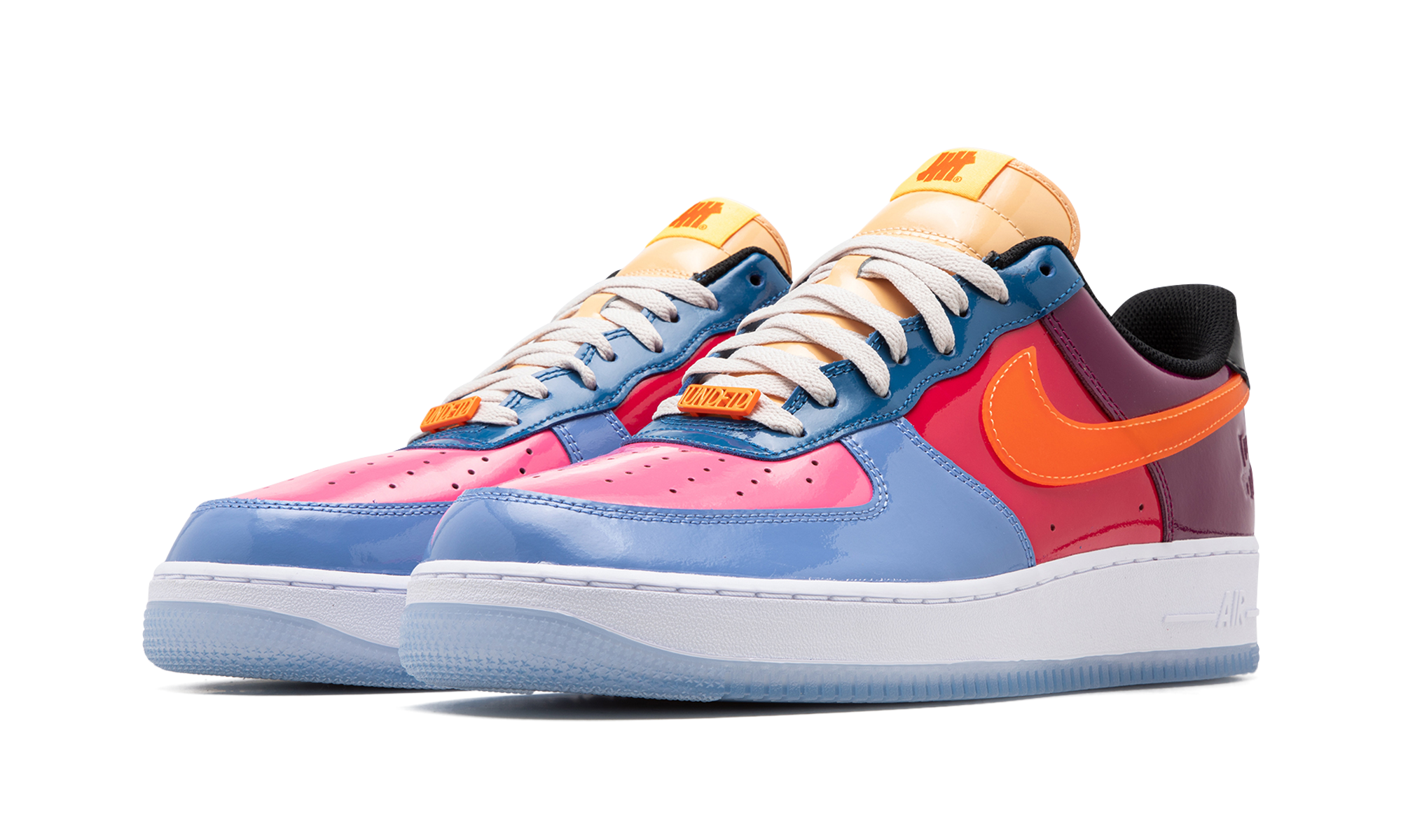 nike air force 1 low sp undefeated multi patent total orange+DV5255-400+diagnol left view