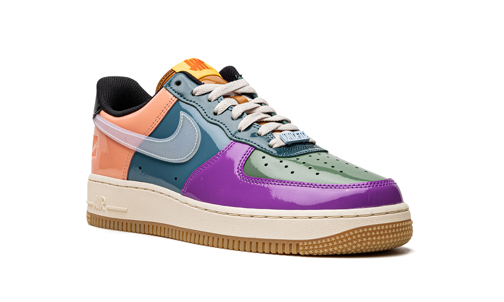 nike air force 1 low sp undefeated multi patent wild berry+DV5255-500+diagnol right view