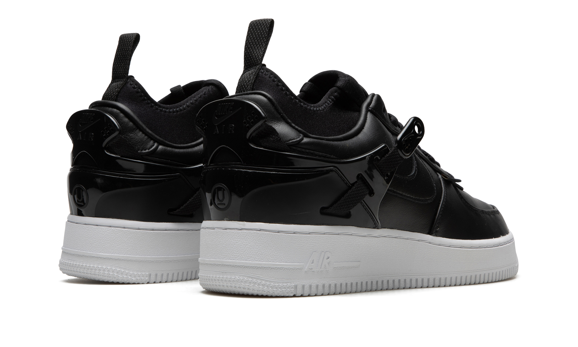 nike air force 1 low sp undercover black+DQ7558-002+diagnol right behind view