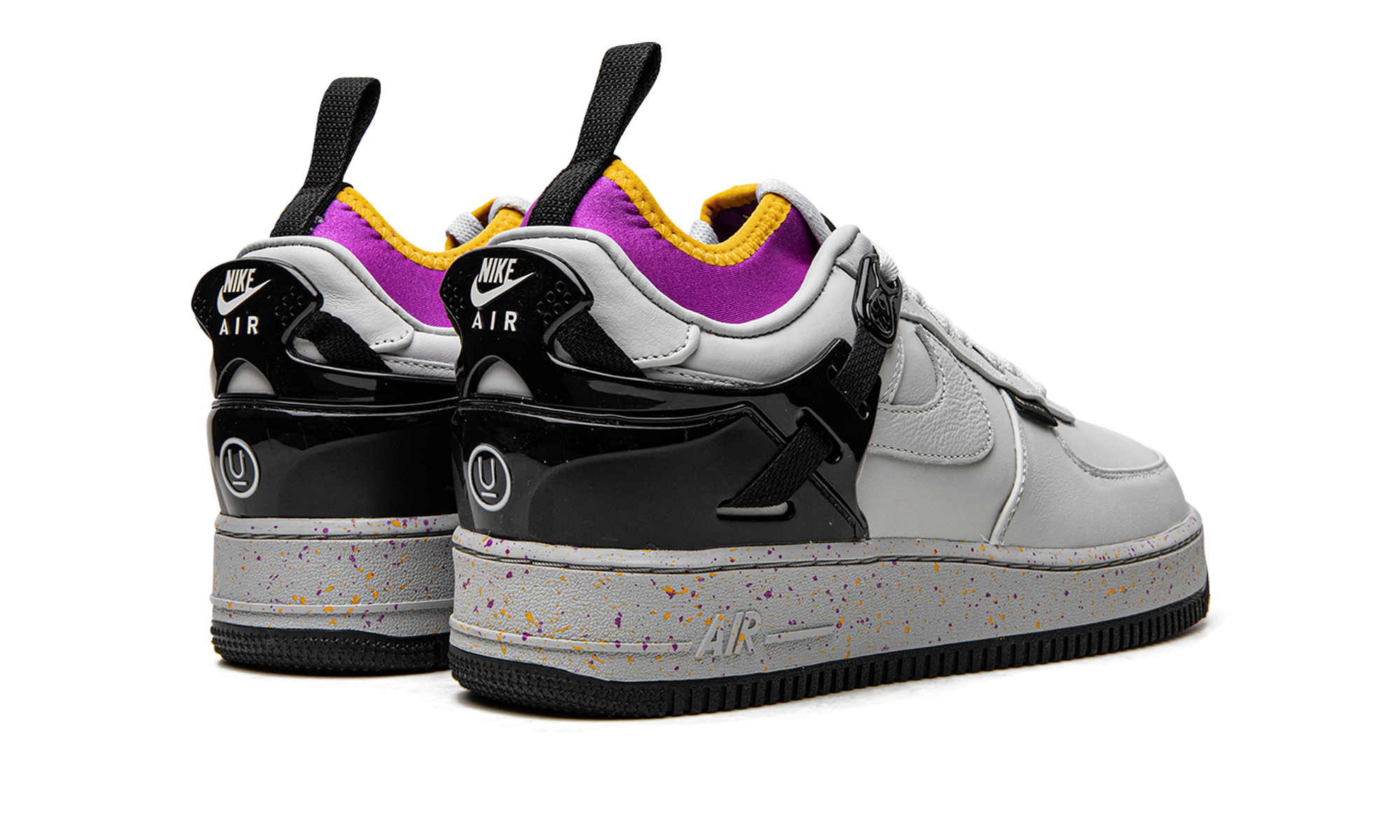 nike air force 1 low sp undercover grey fog+DQ7558-001+diagnol right behind view