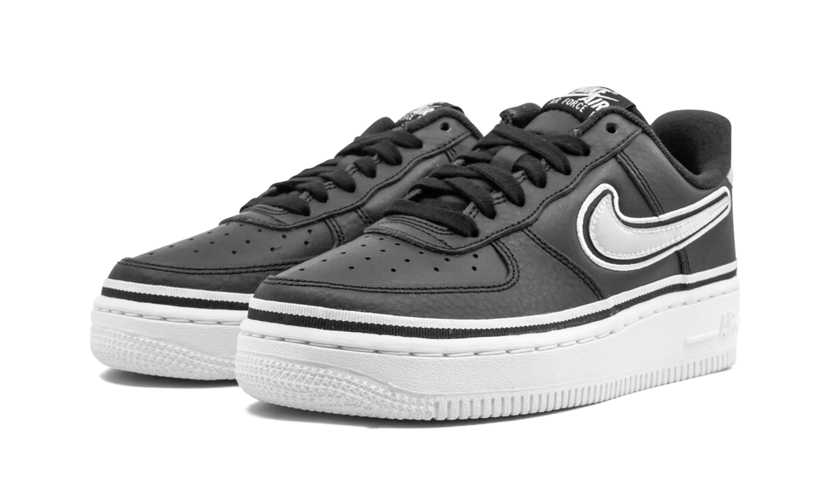 nike air force 1 low sport nba black white+AJ7748-001+diagnol left view