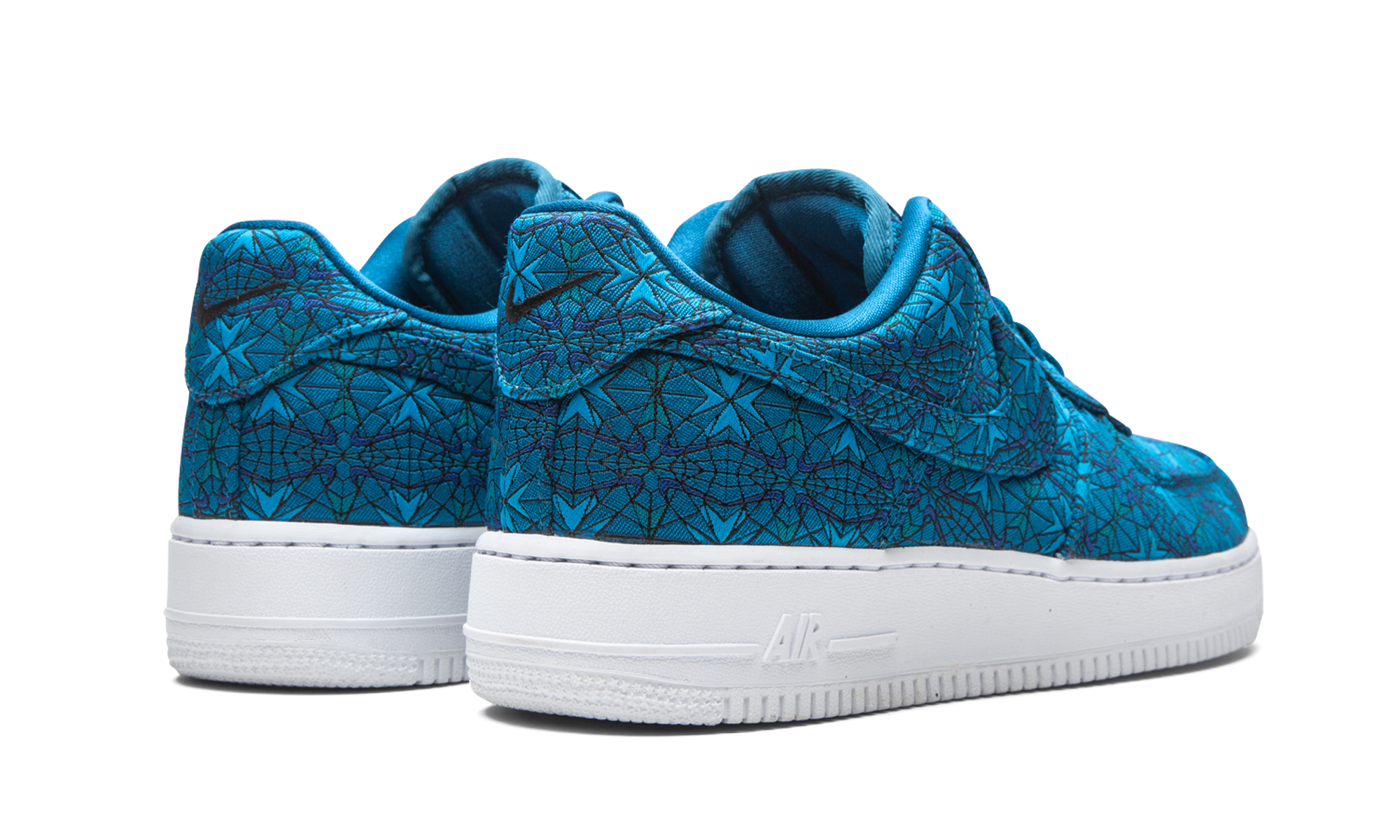 nike air force 1 low stained glass green abyss+AT4144-300+diagnol right behind view
