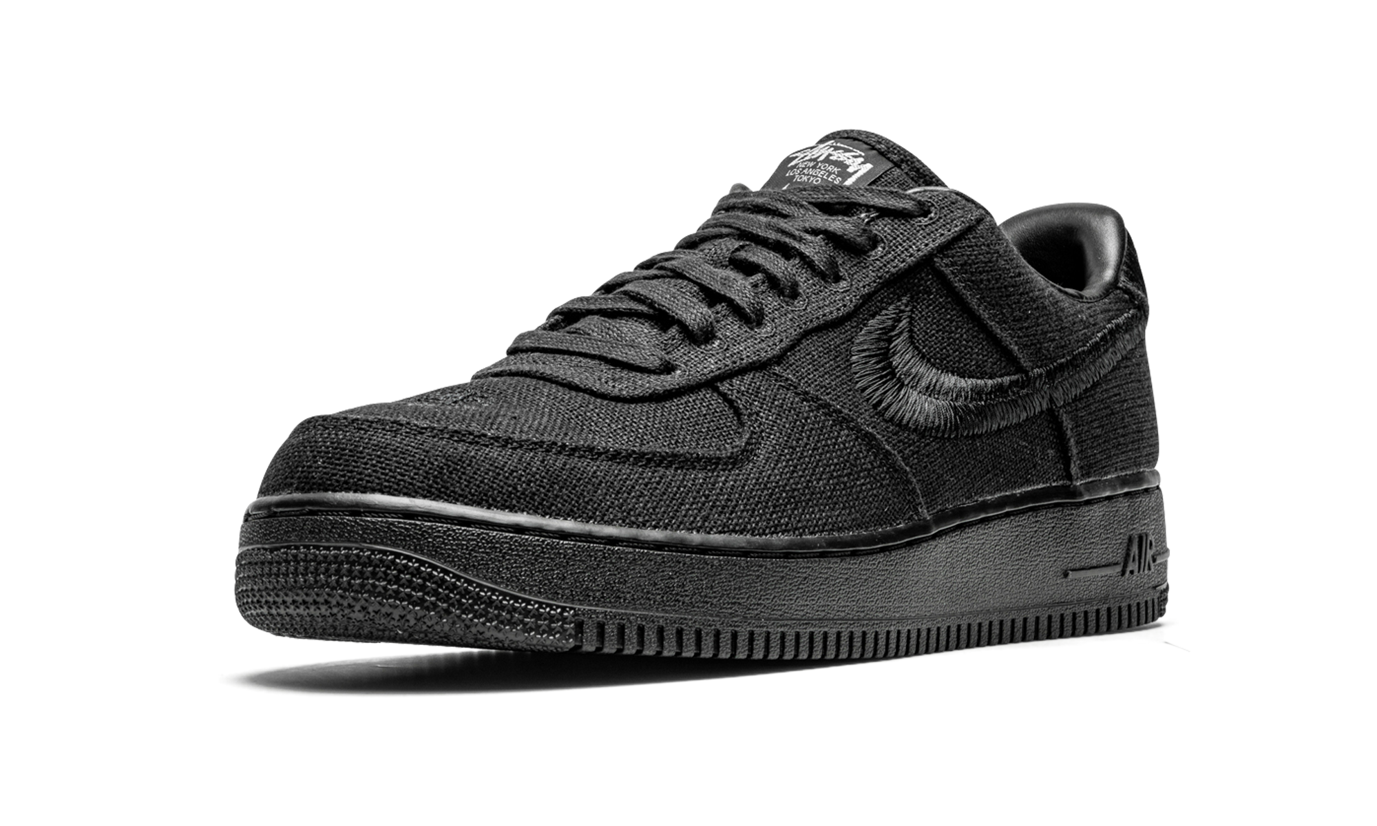 nike air force 1 low stussy black+CZ9084-001+left diagnol single view