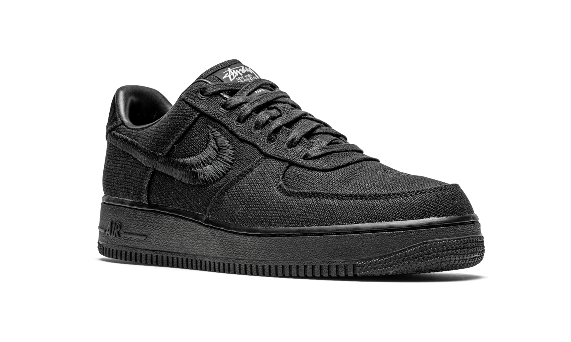 nike air force 1 low stussy black+CZ9084-001+diagnol right view