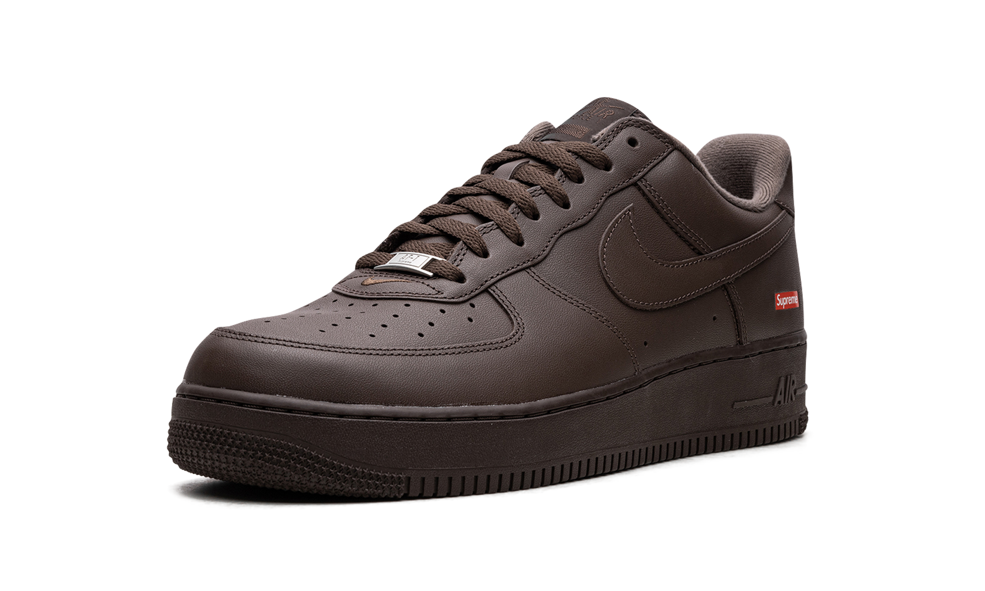 nike air force 1 low supreme baroque brown+CU9225-200+left diagnol single view