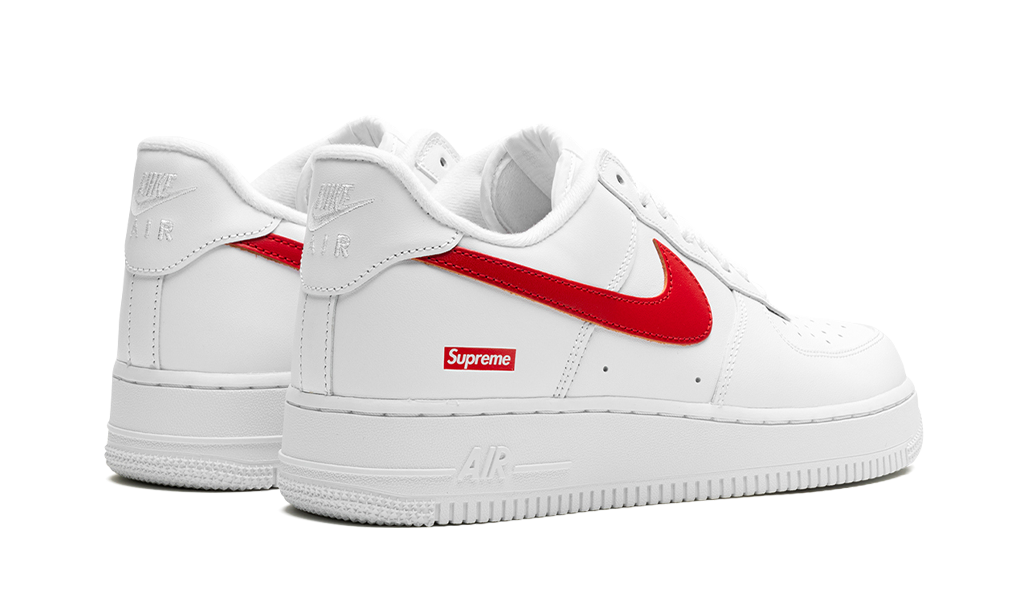 nike air force 1 low supreme shanghai+CU9225-101+diagnol right behind view
