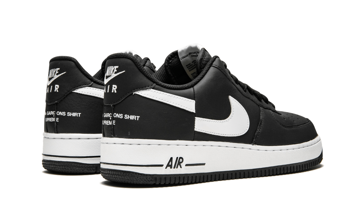 nike air force 1 low supreme x comme des garcons 2018+AR7623-001+diagnol right behind view