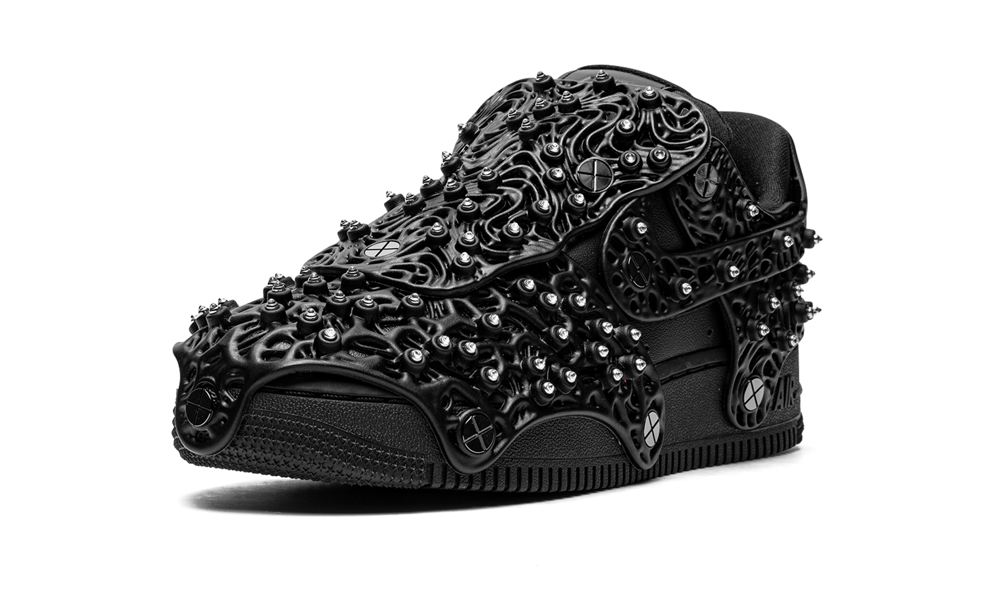 nike air force 1 low swarovski retroreflective crystals black women s+CV7668-001+left diagnol single view
